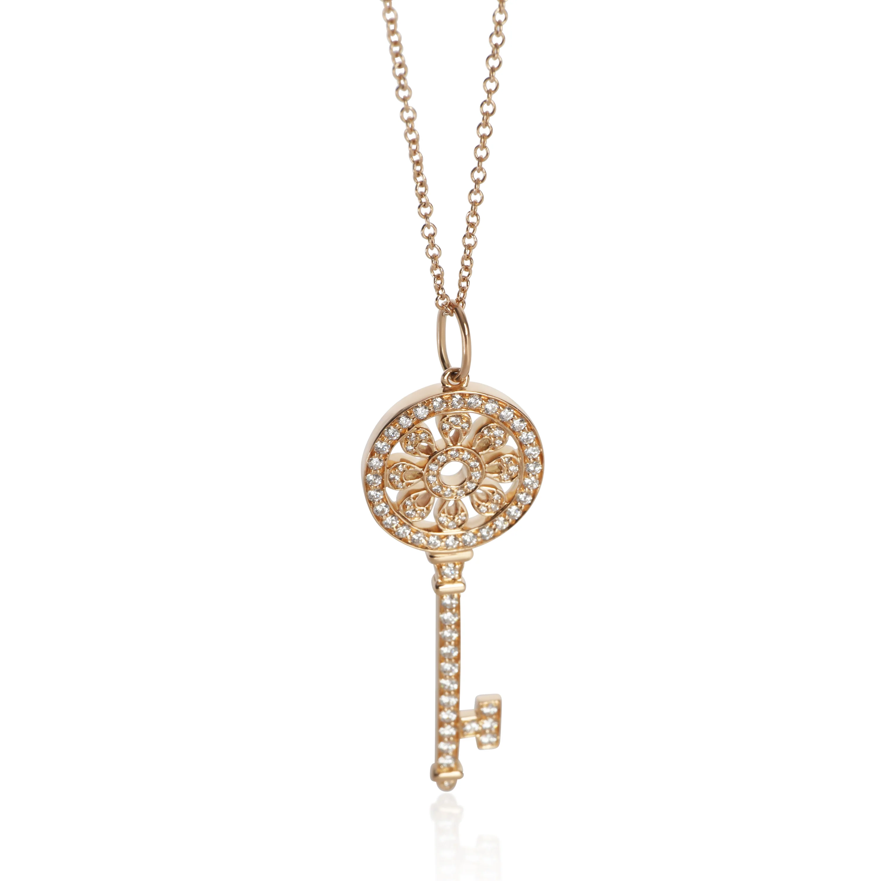 Rose Gold Diamond Medium Model Petals Key Pendant