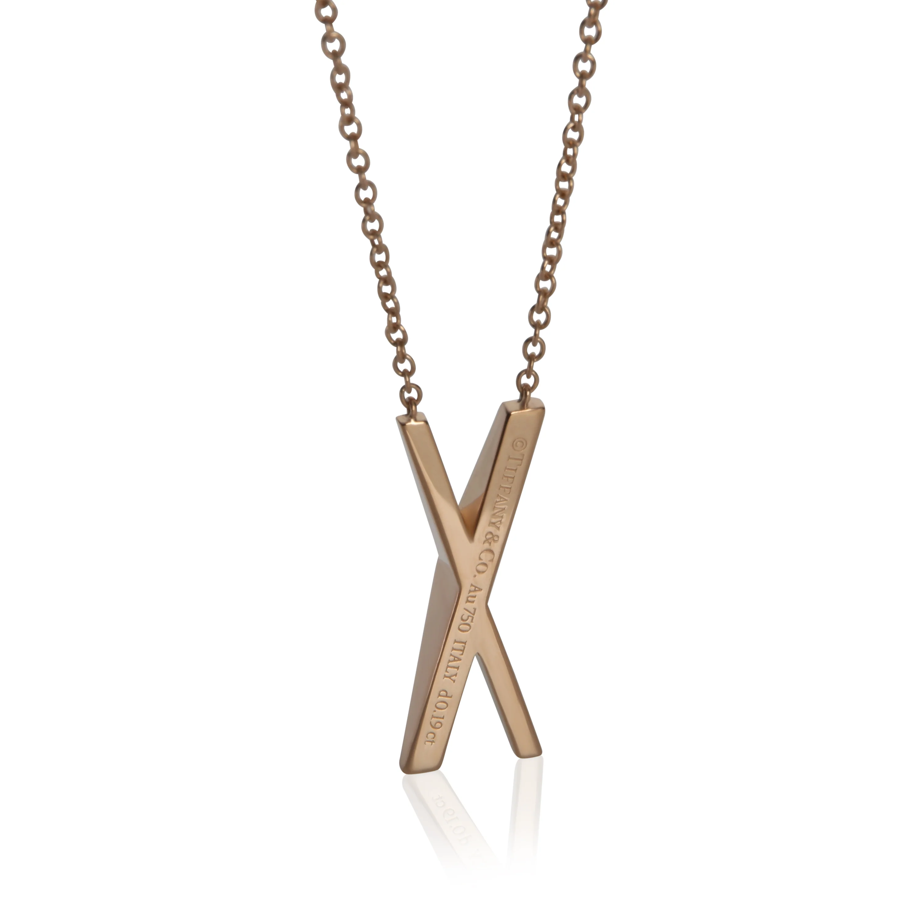 Rose Gold Diamond Atlas X Pendant - Image 4