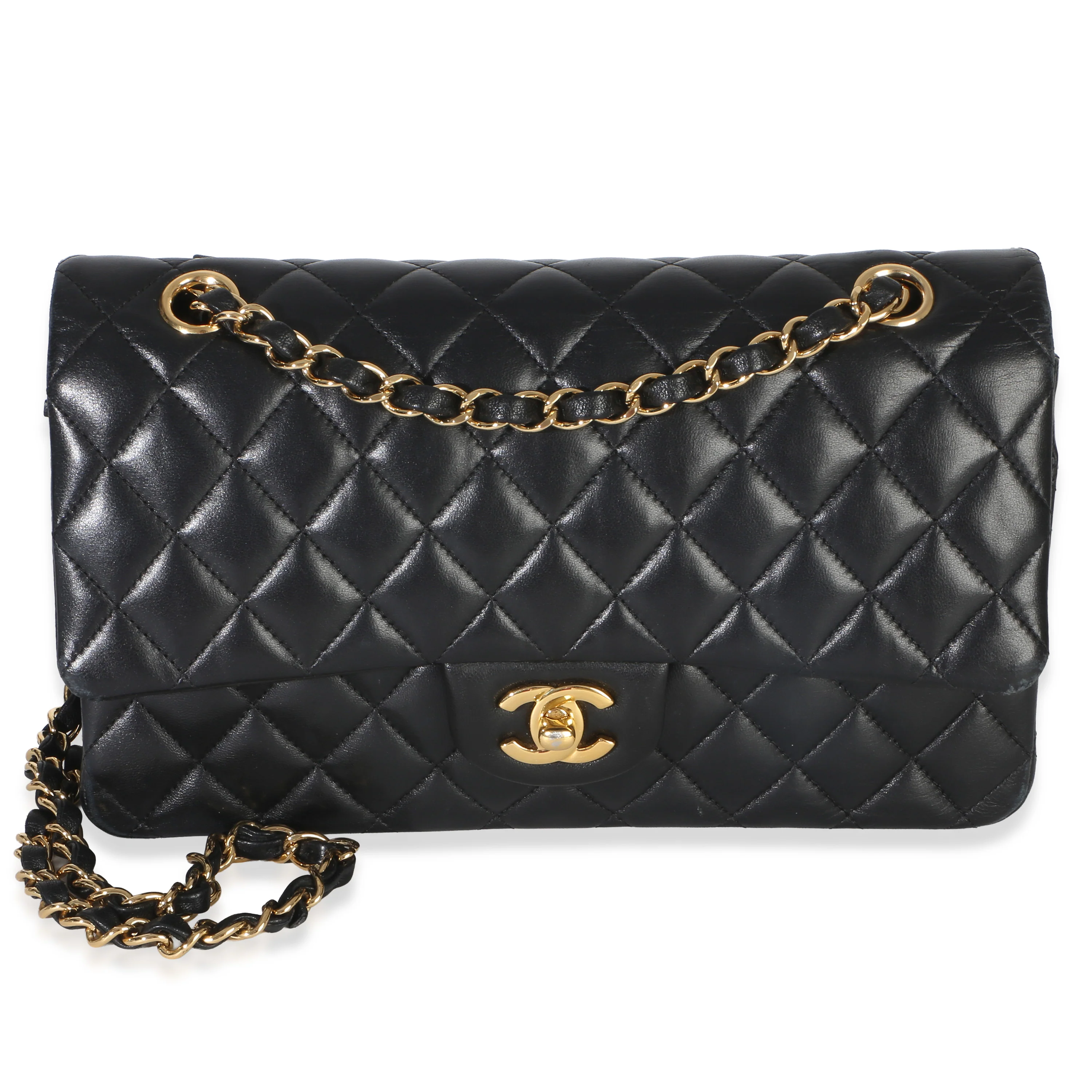 Black Quilted Lambskin Medium Classic Double Flap Bag