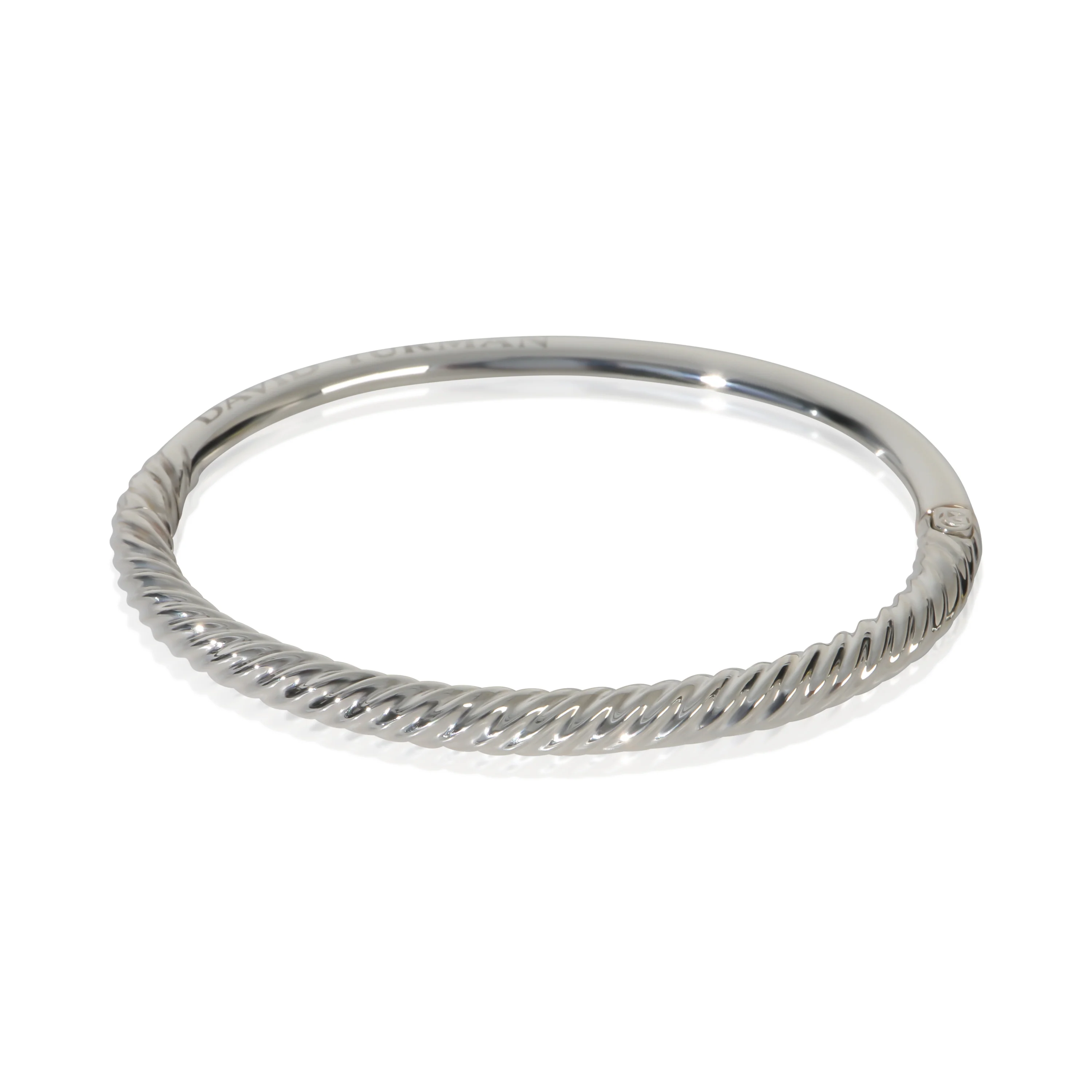 Sterling Silver Cable Hinged Bracelet - Image 2