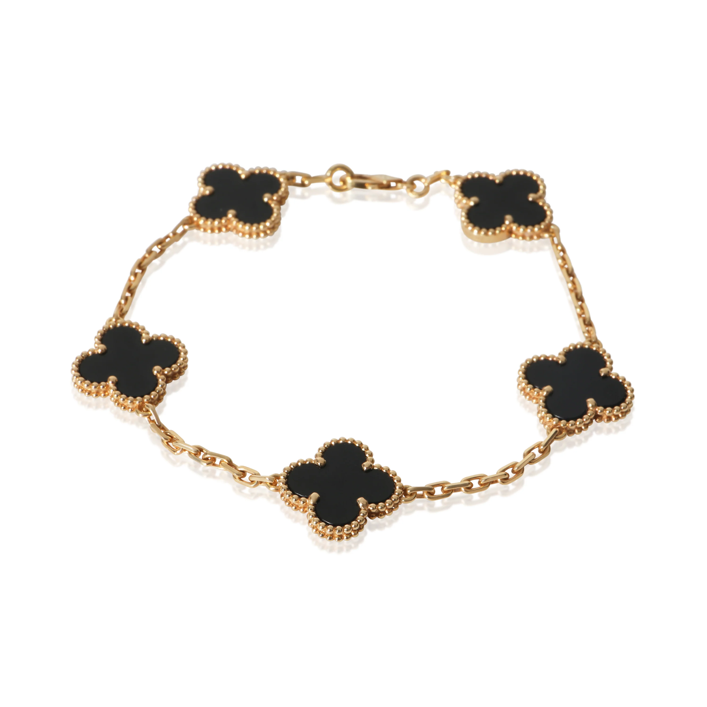 Yellow Gold Onyx Vintage Alhambra Bracelet