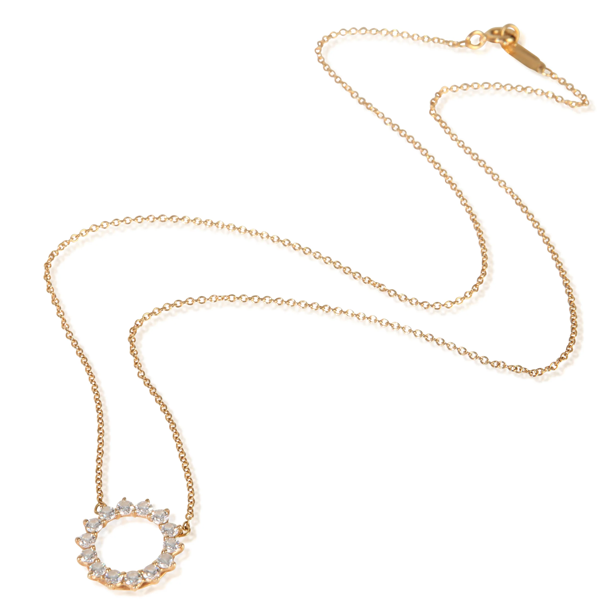Rose Gold Diamond Open Circle Necklace - Image 3