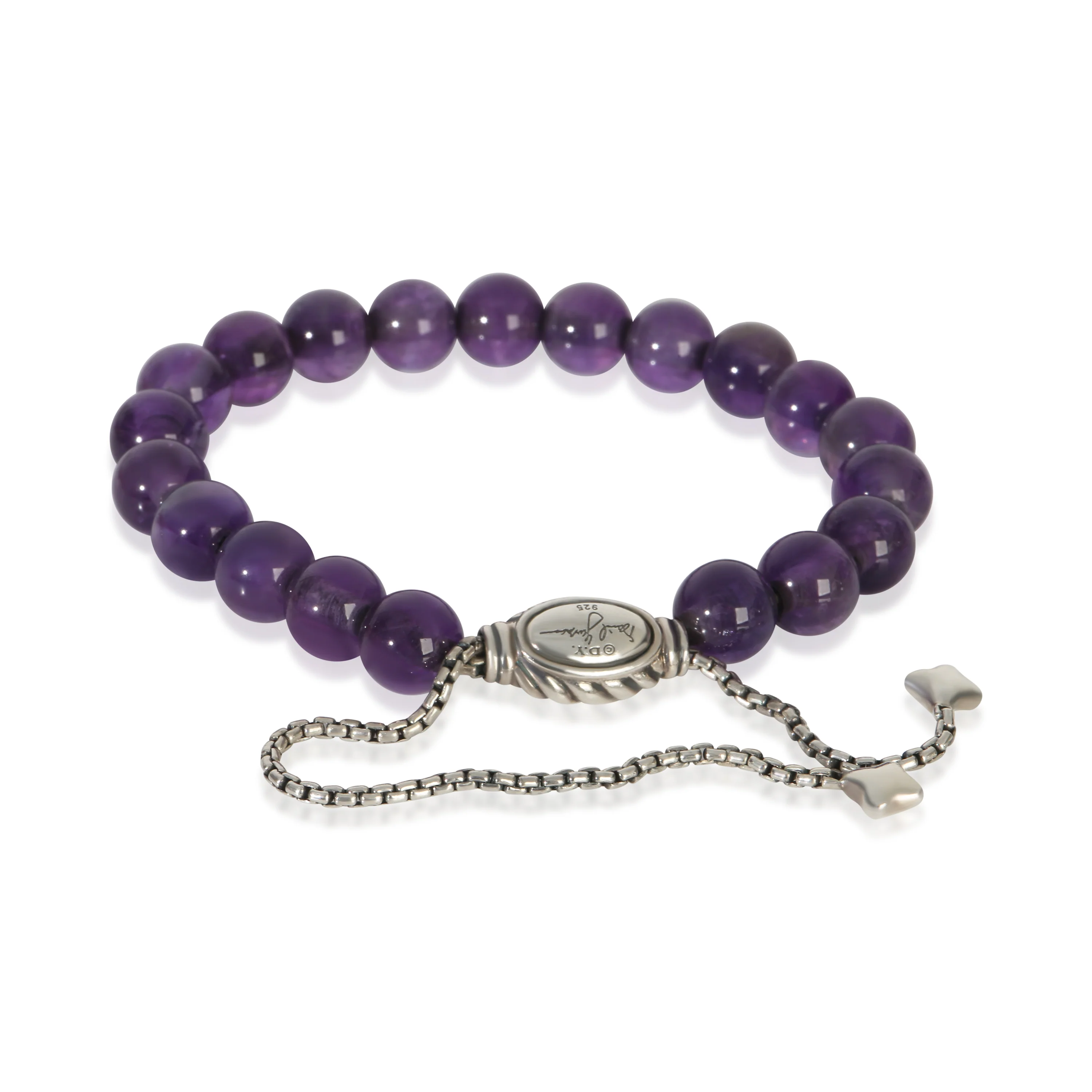 Sterling Silver Amethyst Spiritual Bead Bracelet - Image 3