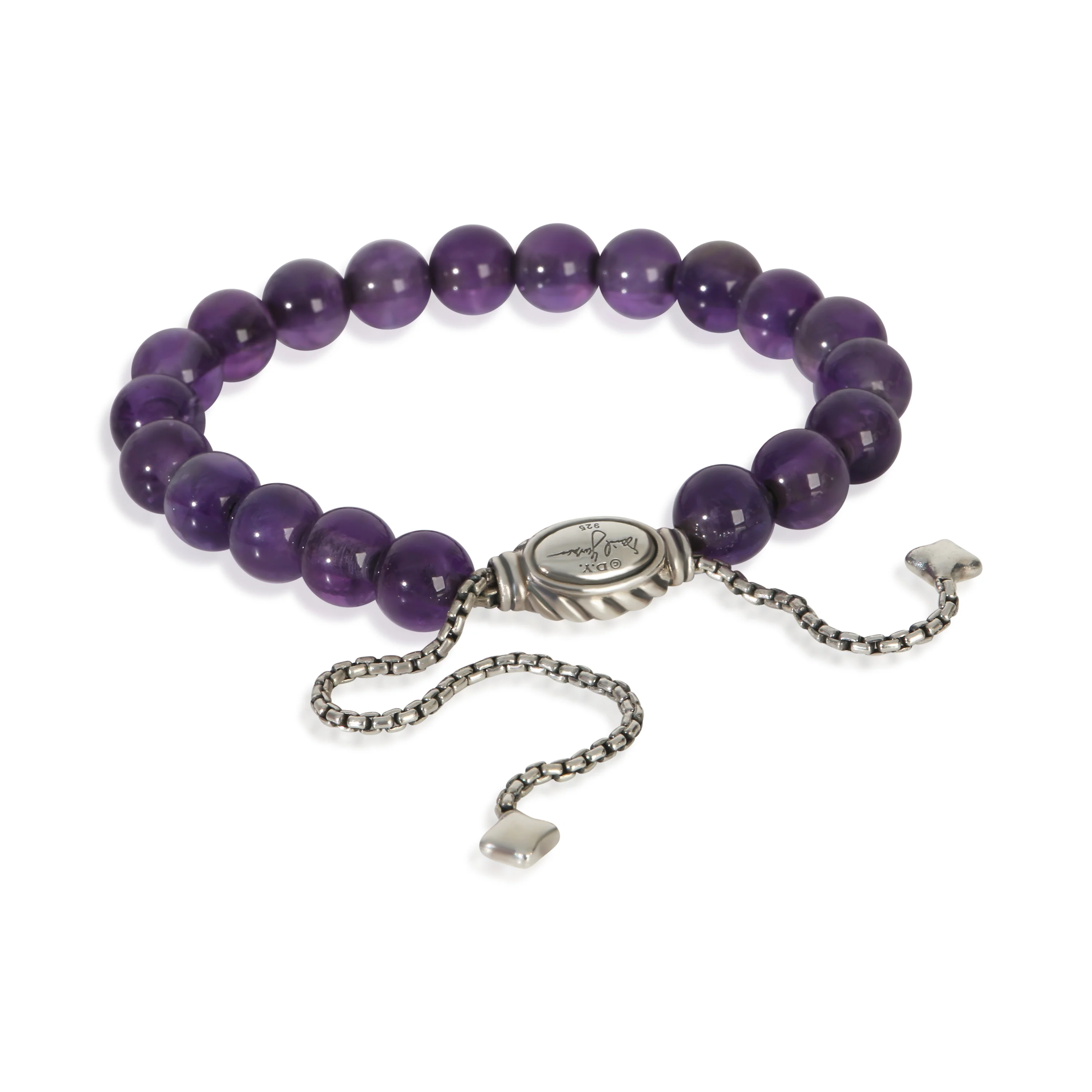 Sterling Silver Amethyst Spiritual Bead Bracelet - Image 4