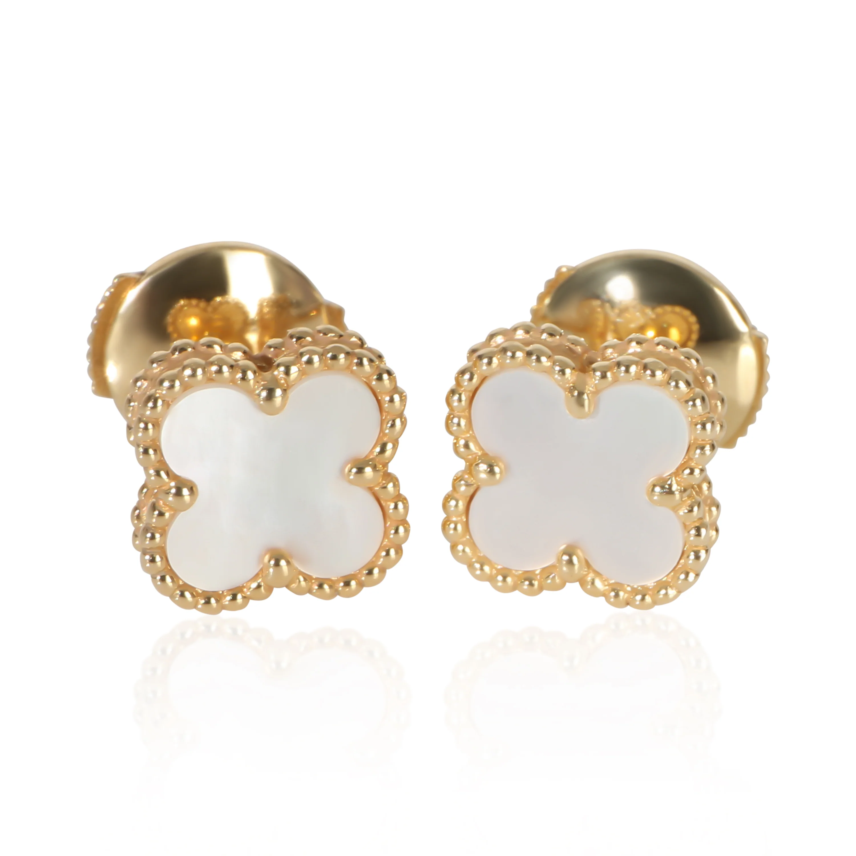 Yellow Gold Mother Of Pearl Sweet Alhambra Earrings