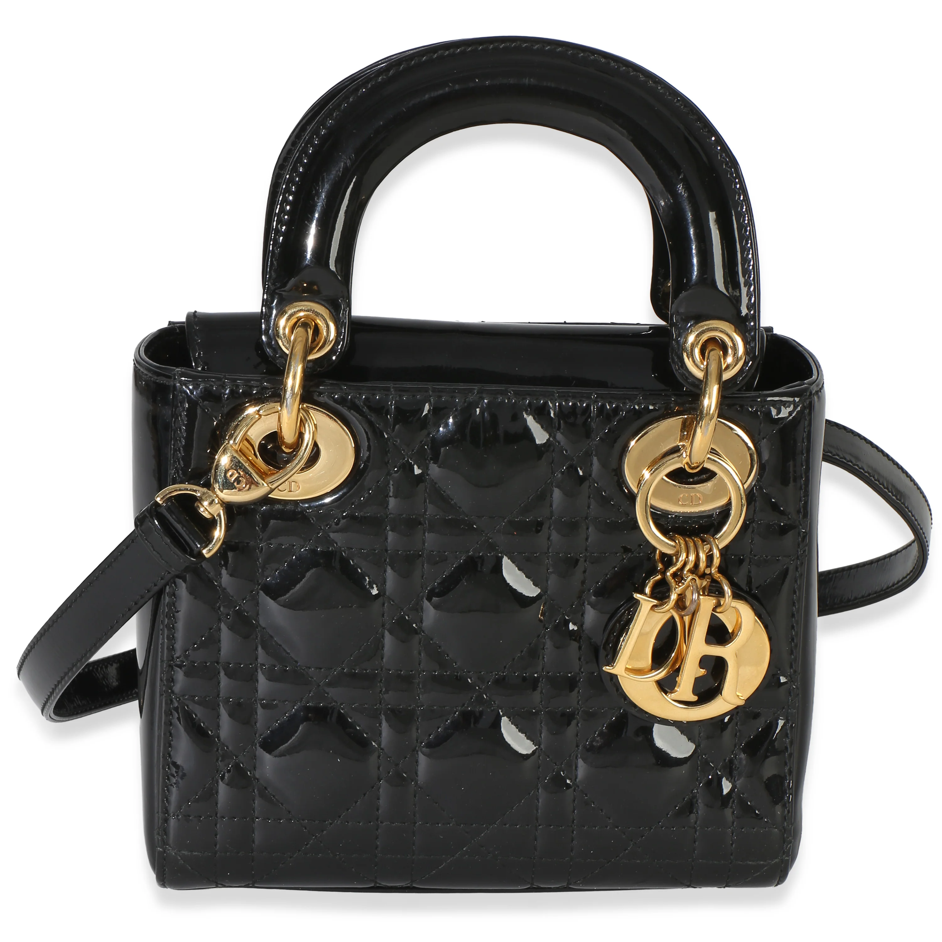 Black Patent Cannage Mini Lady Dior
