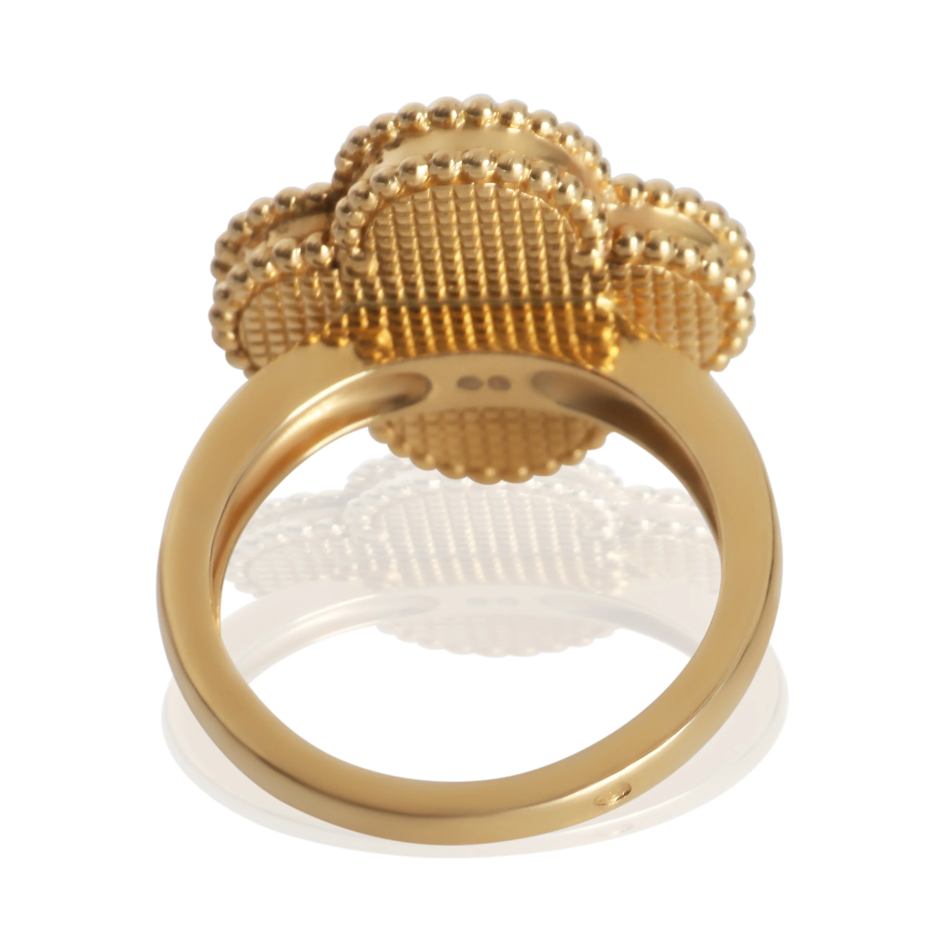 Yellow Gold Malachite Magic Alhambra Ring - Image 3