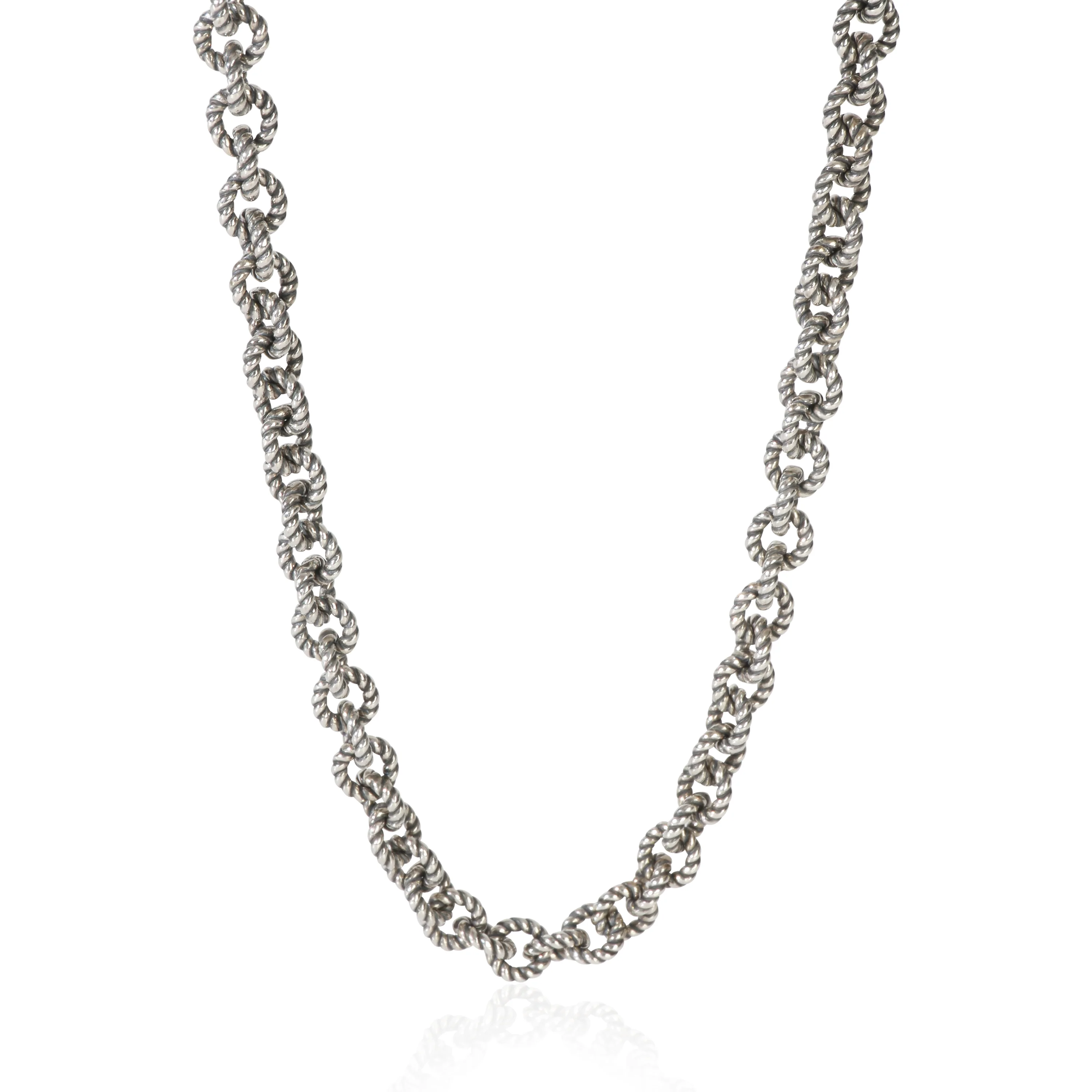Sterling Silver  Cable Rolo Chain Necklace