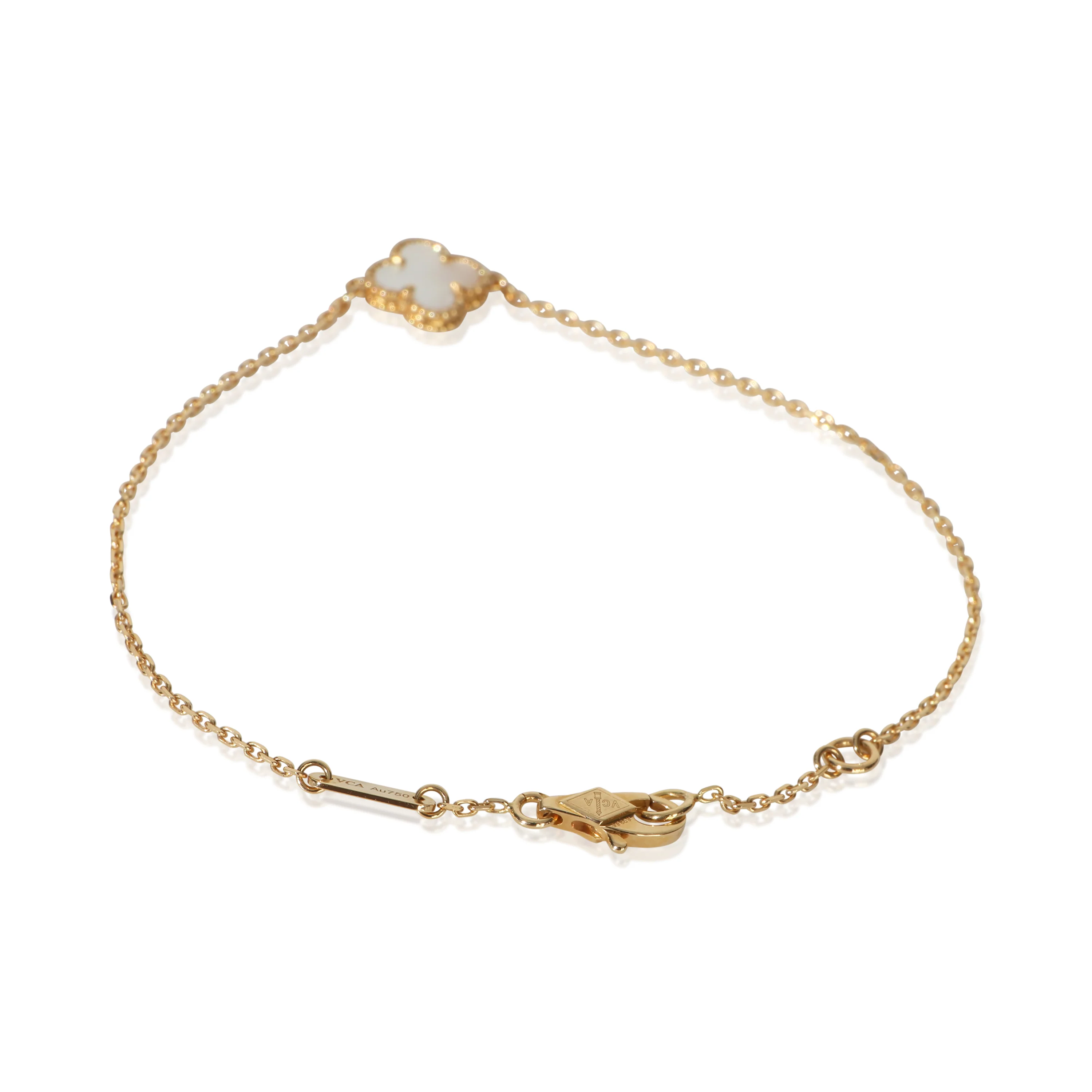 Yellow Gold Mother Of Pearl Sweet Alhambra Bracelet - Image 3