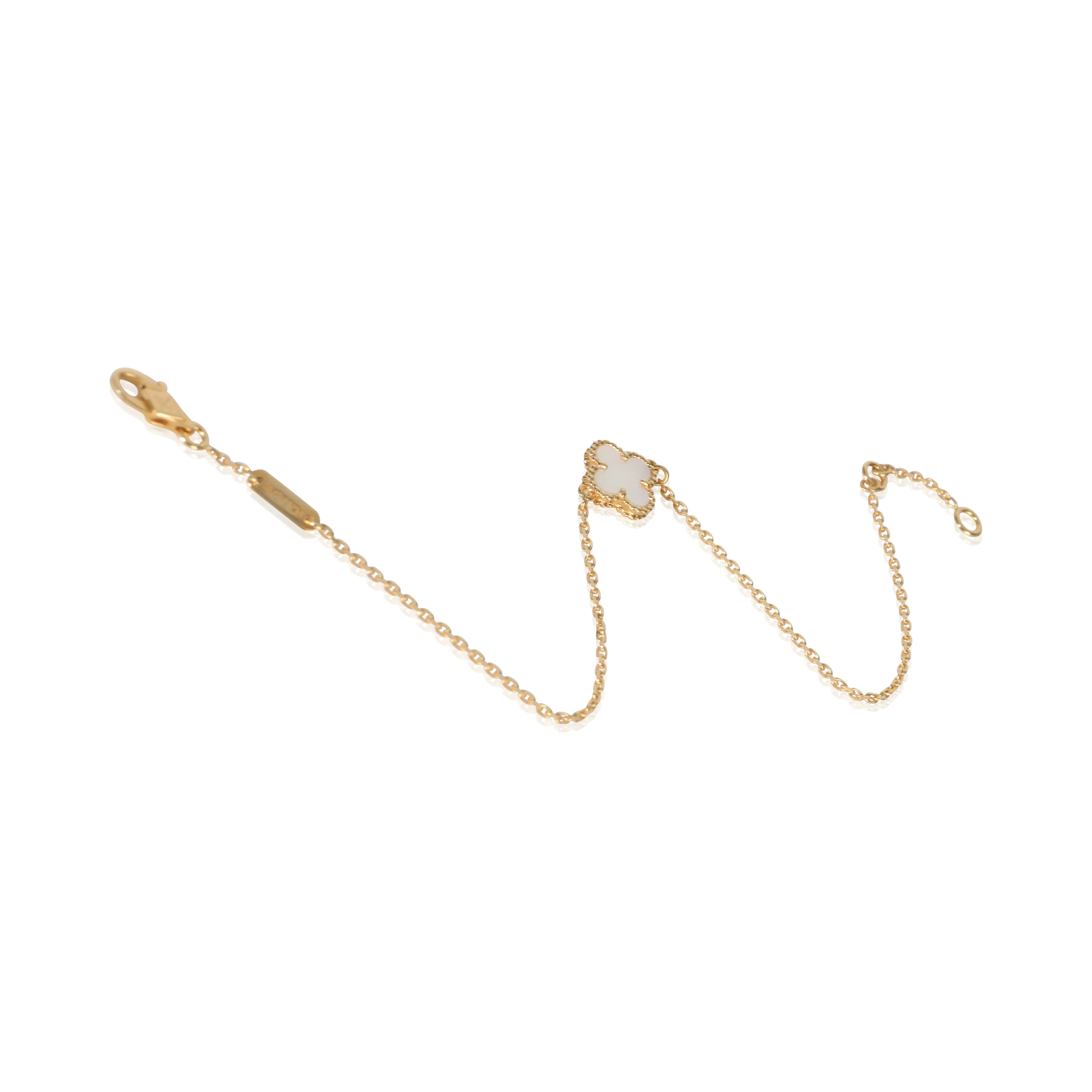 Yellow Gold Mother Of Pearl Sweet Alhambra Bracelet - Image 4