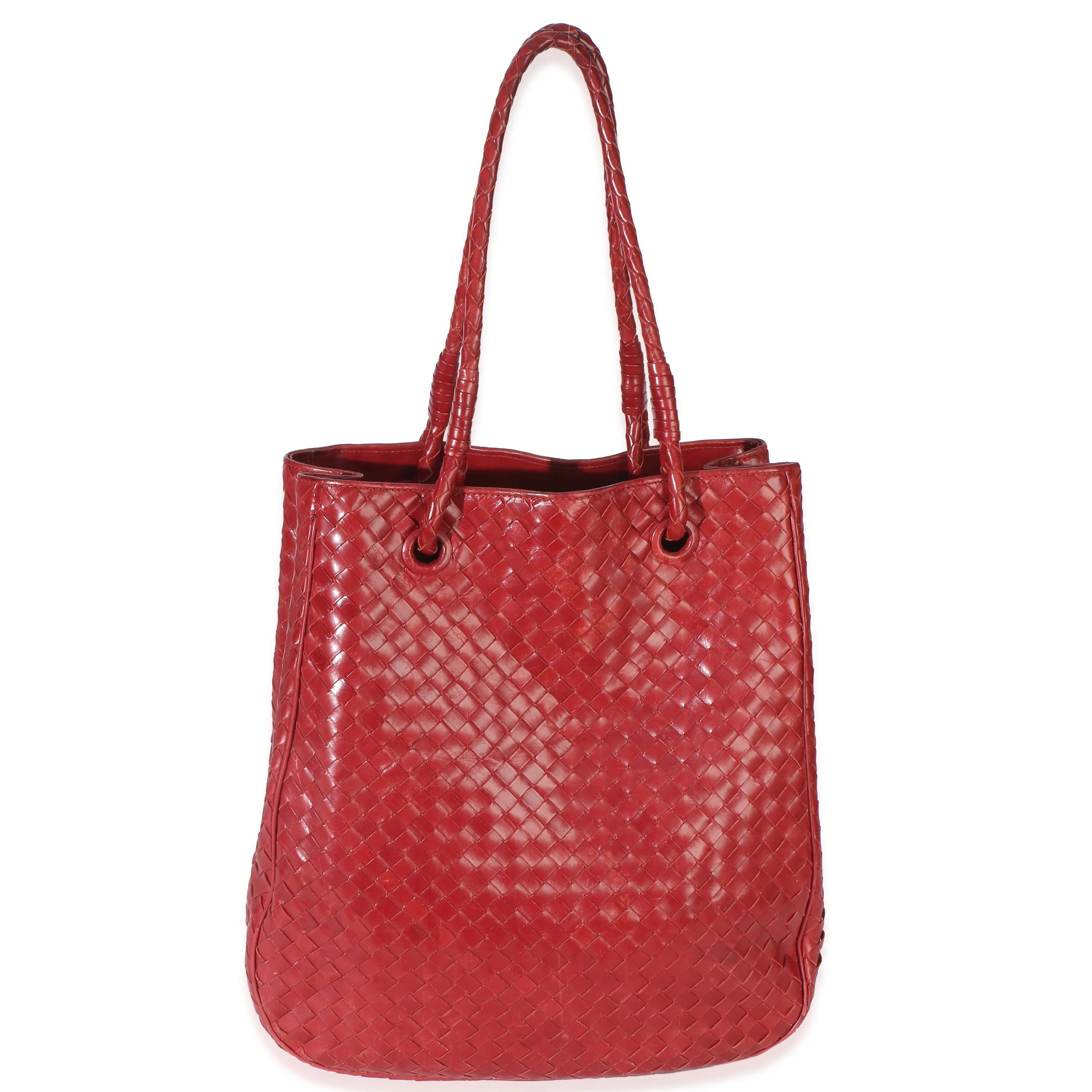 Red Intrecciato Shoulder Bag