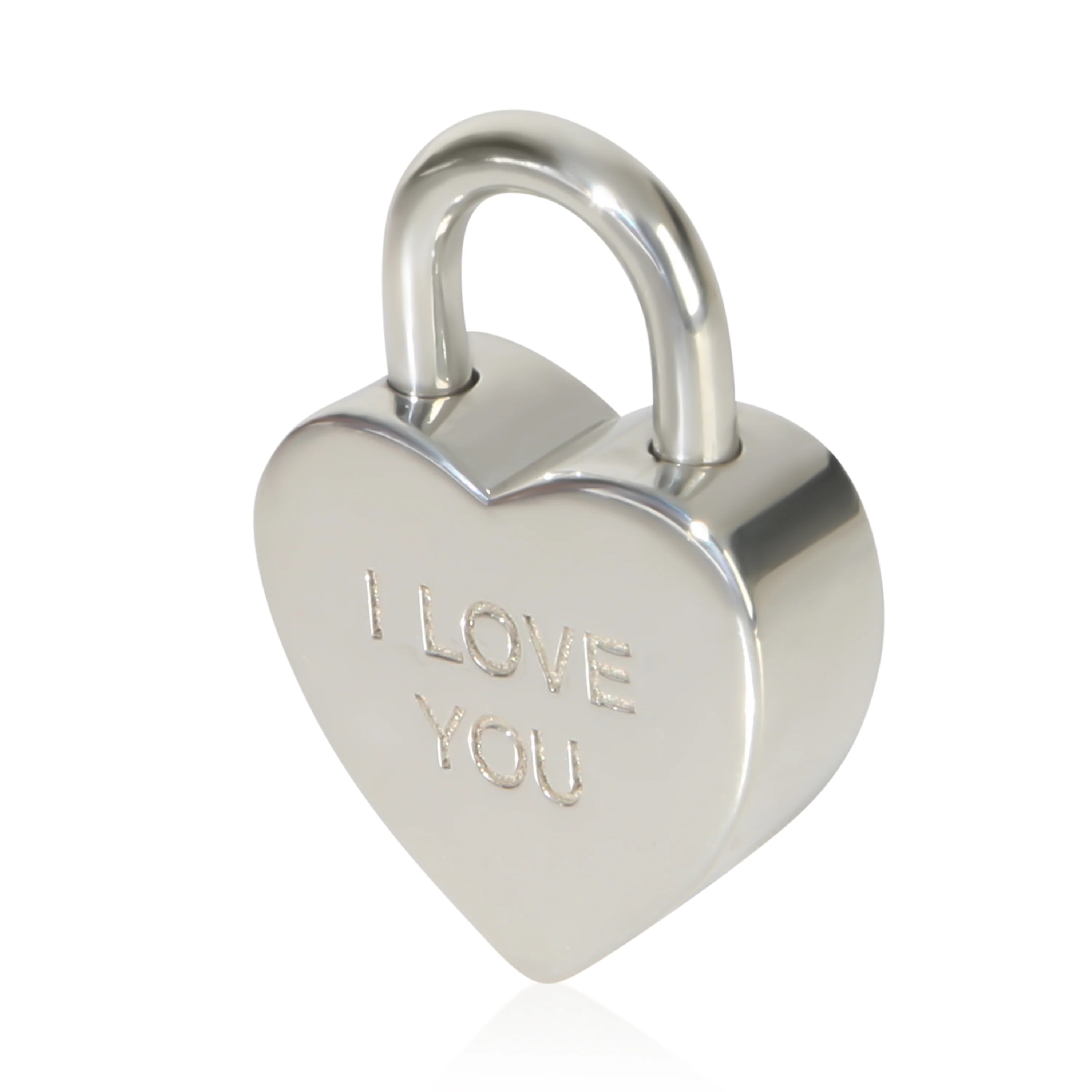 Sterling Silver  I Love You Heart Lock Charm - Image 2