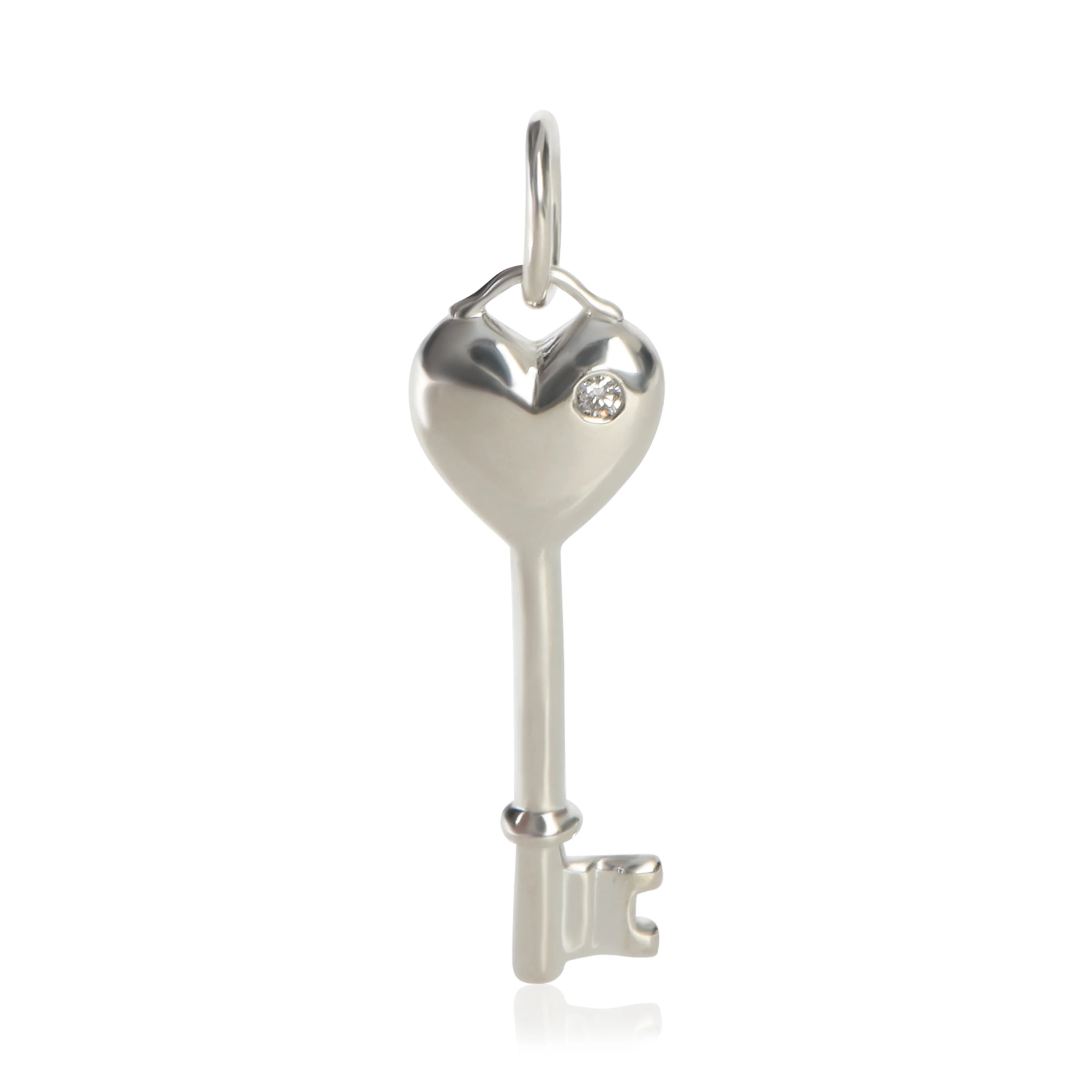 Sterling Silver  Heart Key Pendant