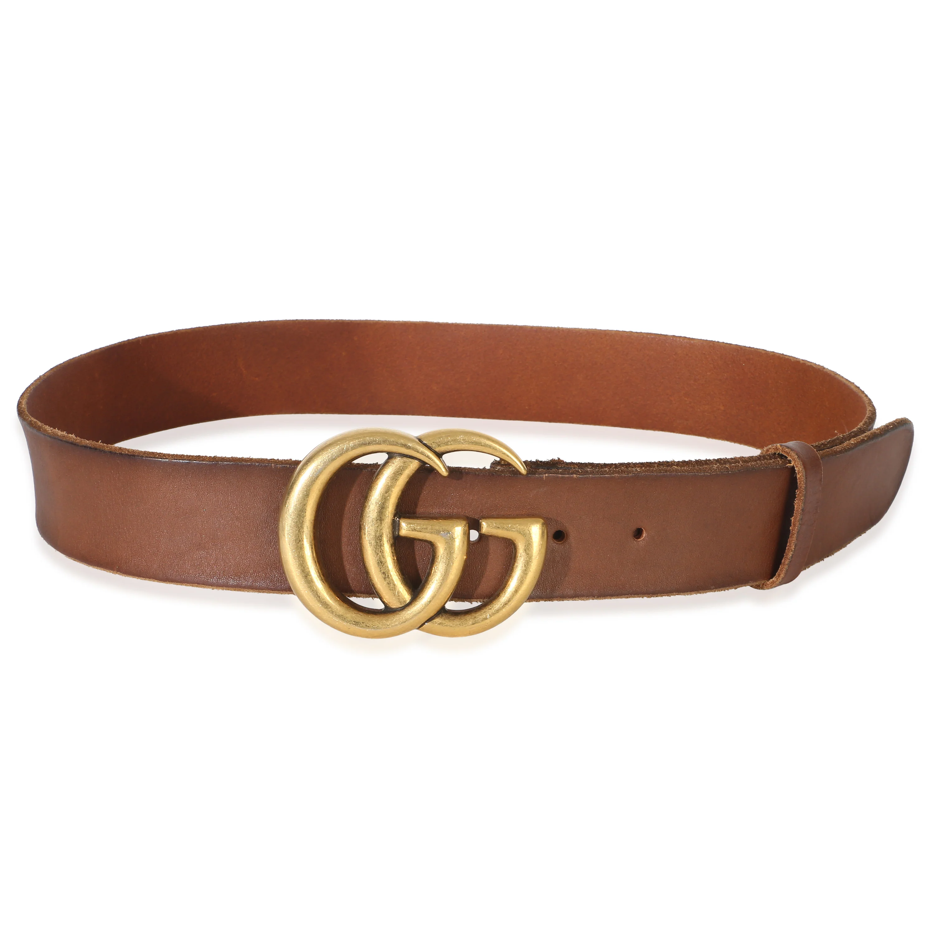 Brown Calfskin Leather GG Marmont Belt 85/34
