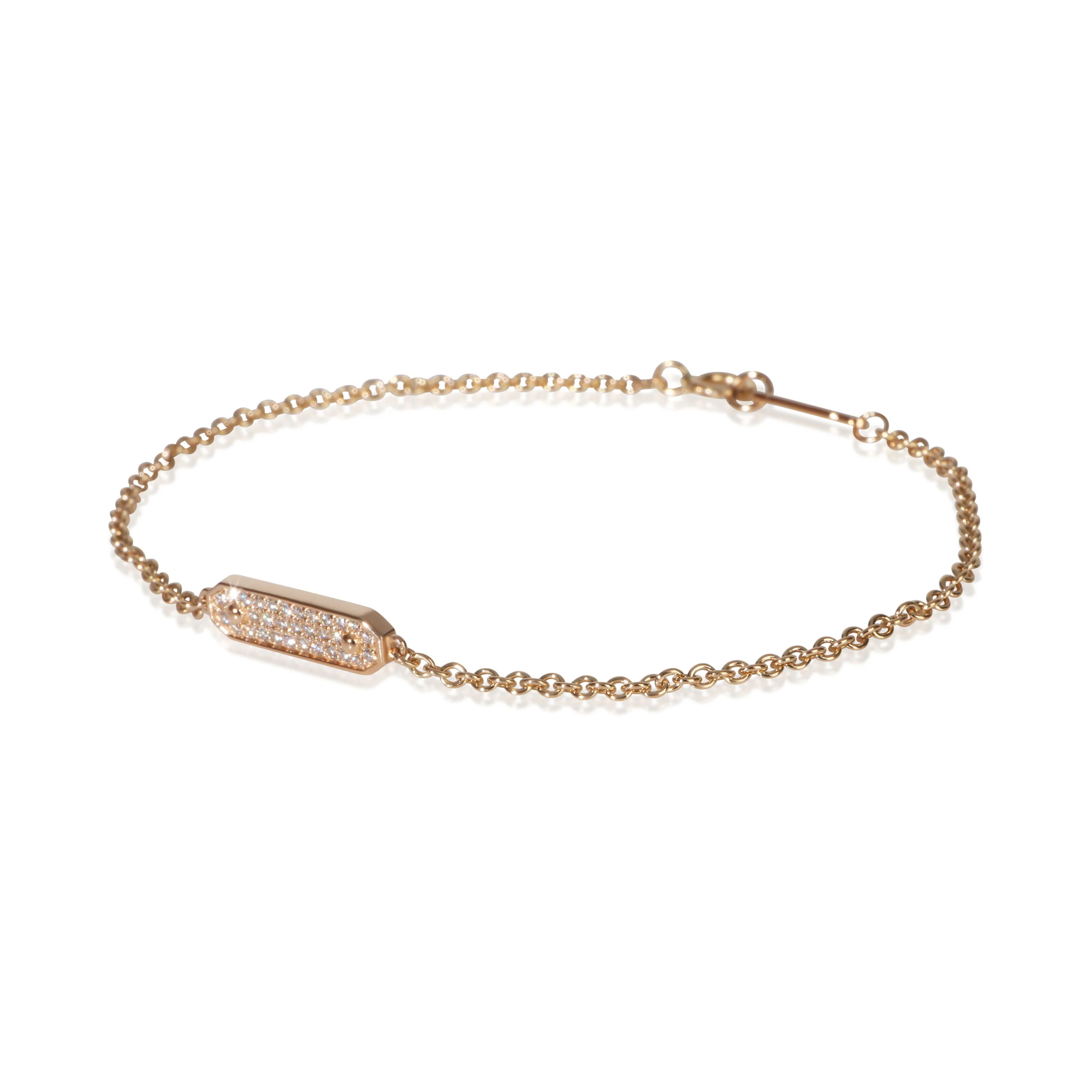 Rose Gold Diamond ID Chain Bracelet - Image 2