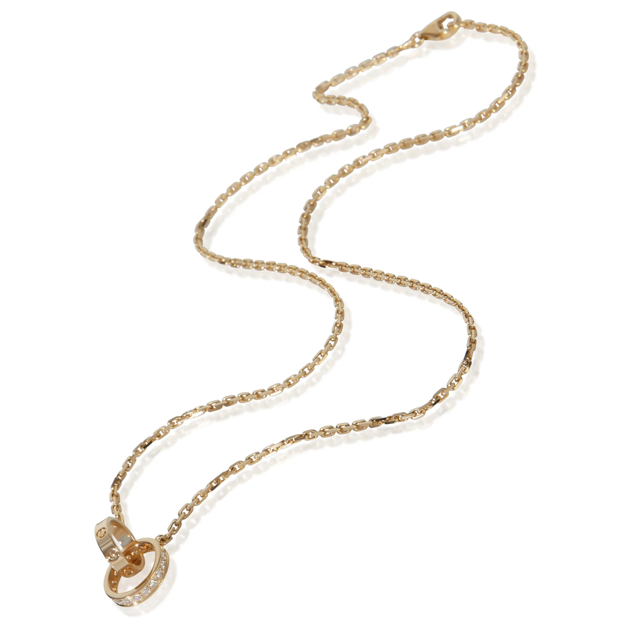 Yellow Gold Diamond Love Necklace - Image 3
