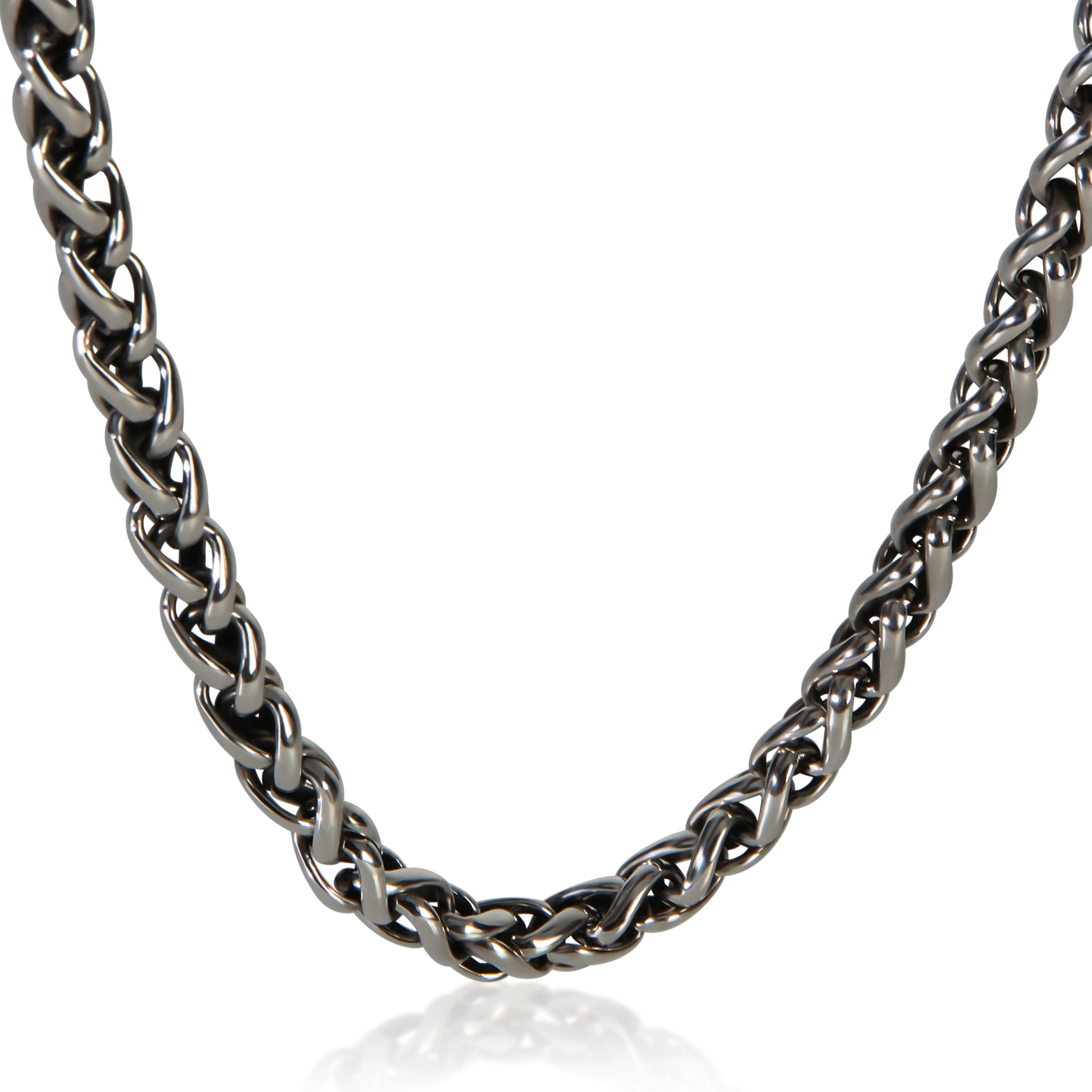 Yellow Gold & Sterling Silver Wheat Necklace