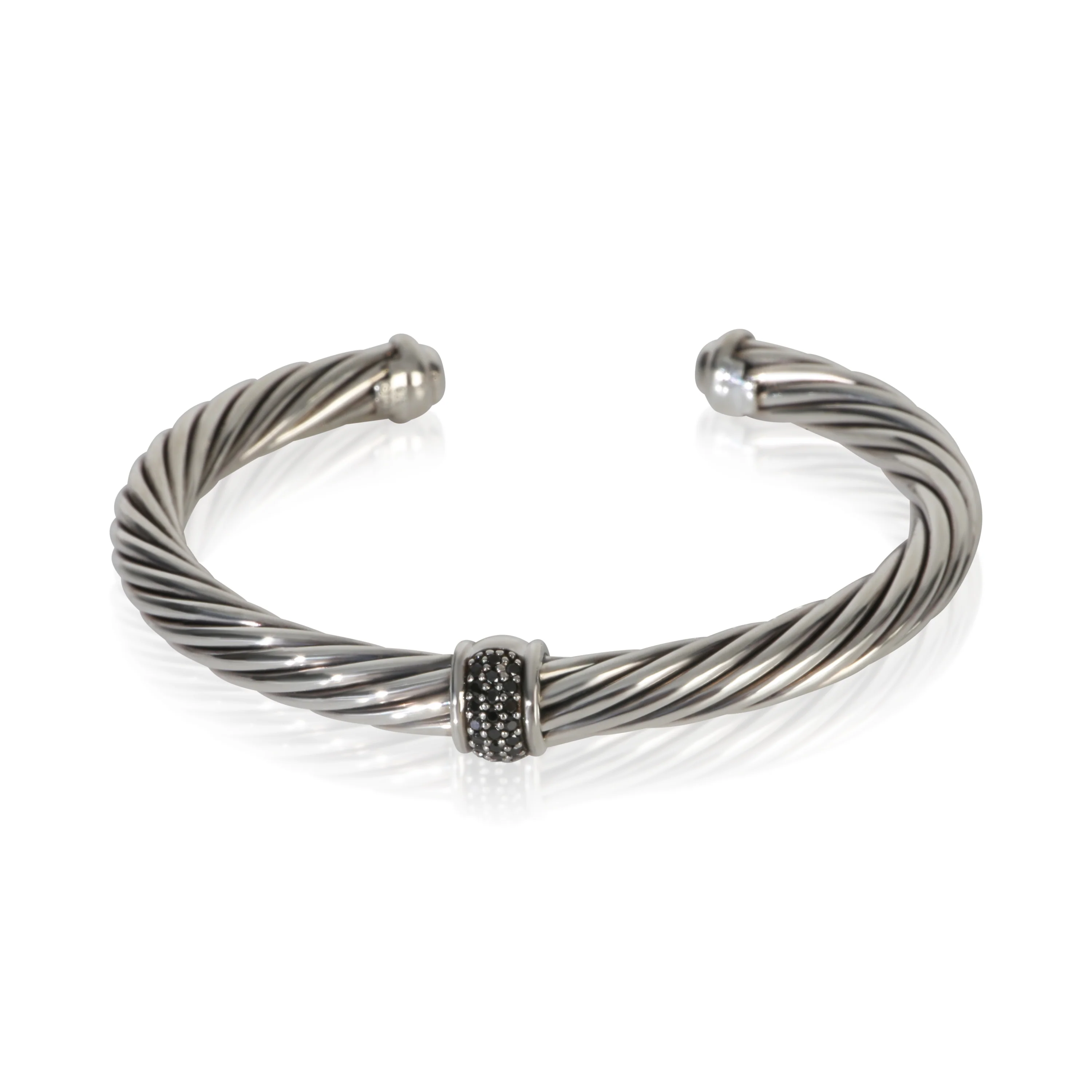 Sterling Silver Diamond Single Station Cable Bracelet