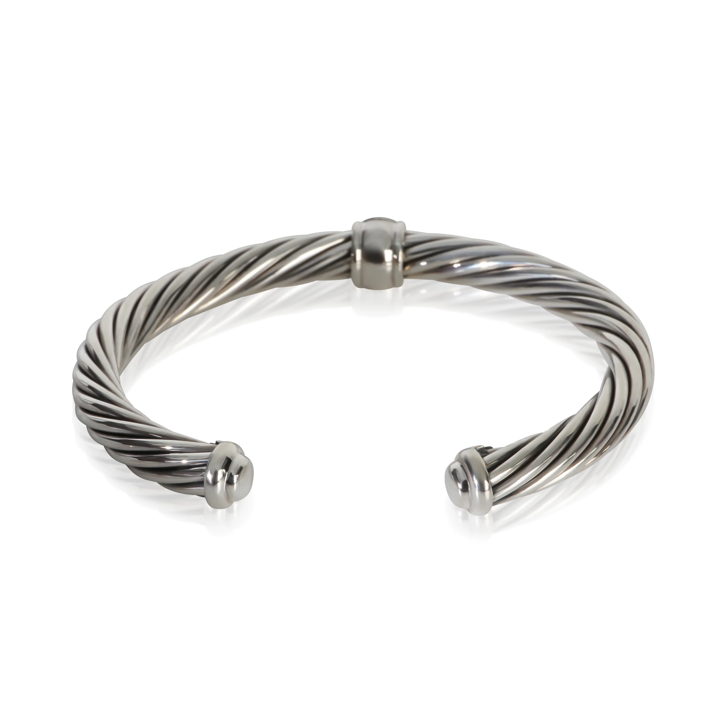 Sterling Silver Diamond Single Station Cable Bracelet - Image 3