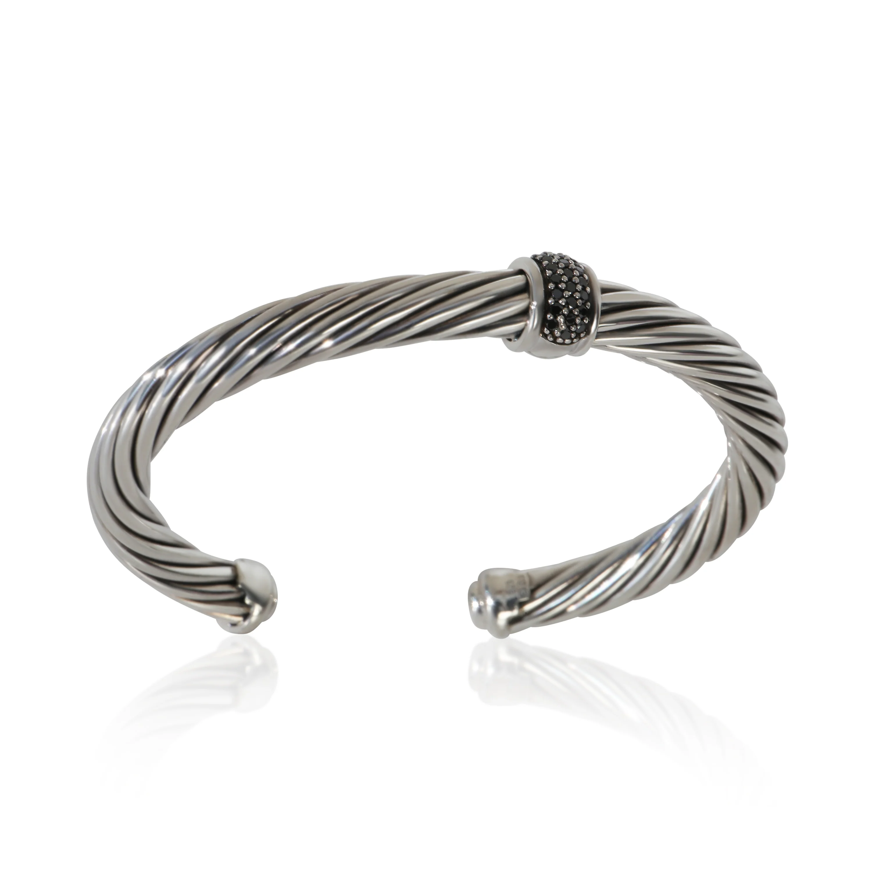 Sterling Silver Diamond Single Station Cable Bracelet - Image 4