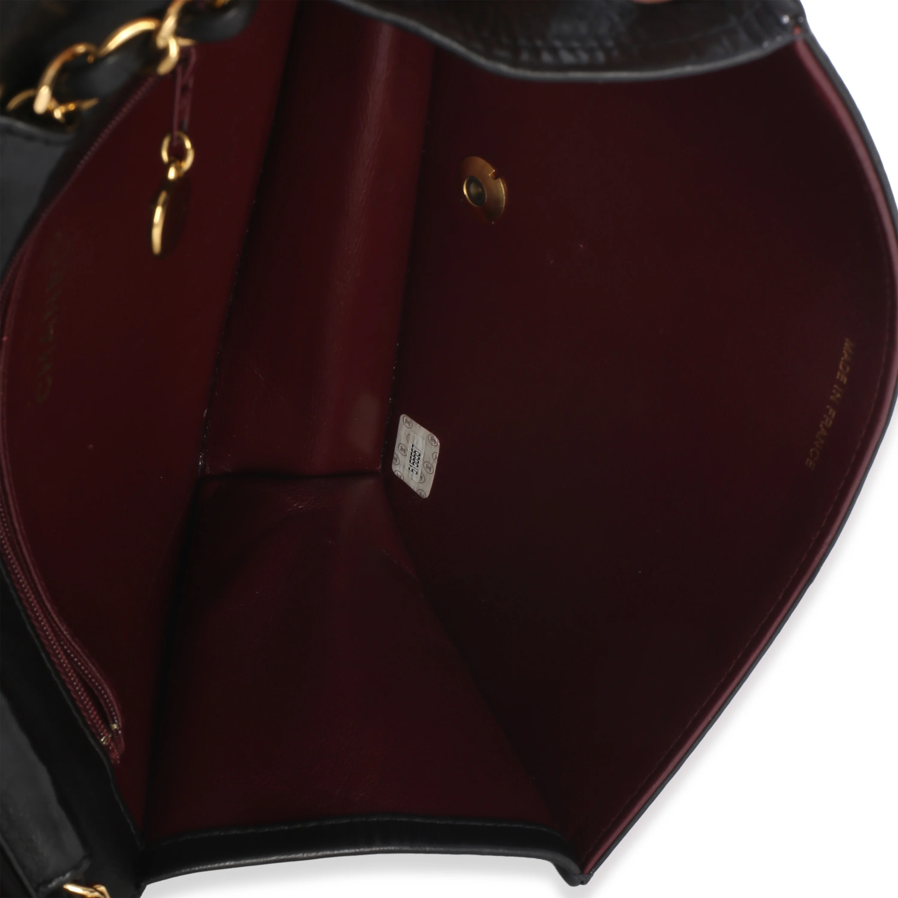 Vintage 24k Black Quilted Lambskin Full Flap Bag - Image 9