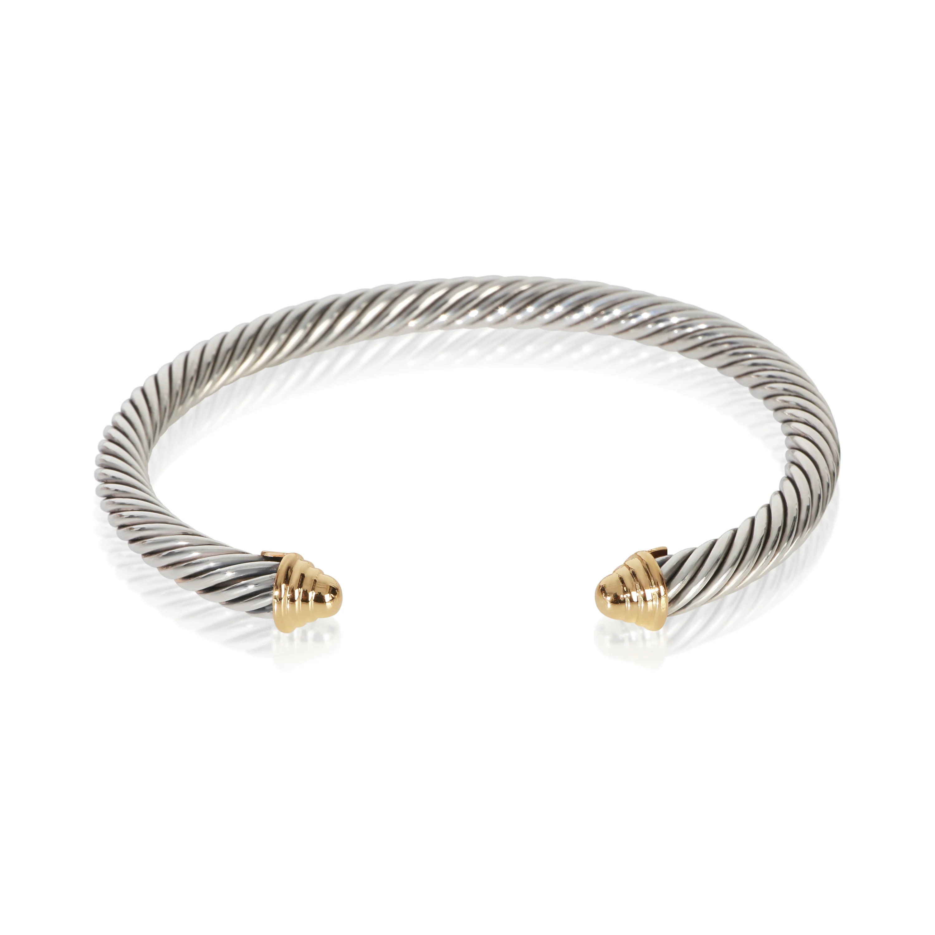 Yellow Gold & Sterling Silver  Cable Classic Bracelet