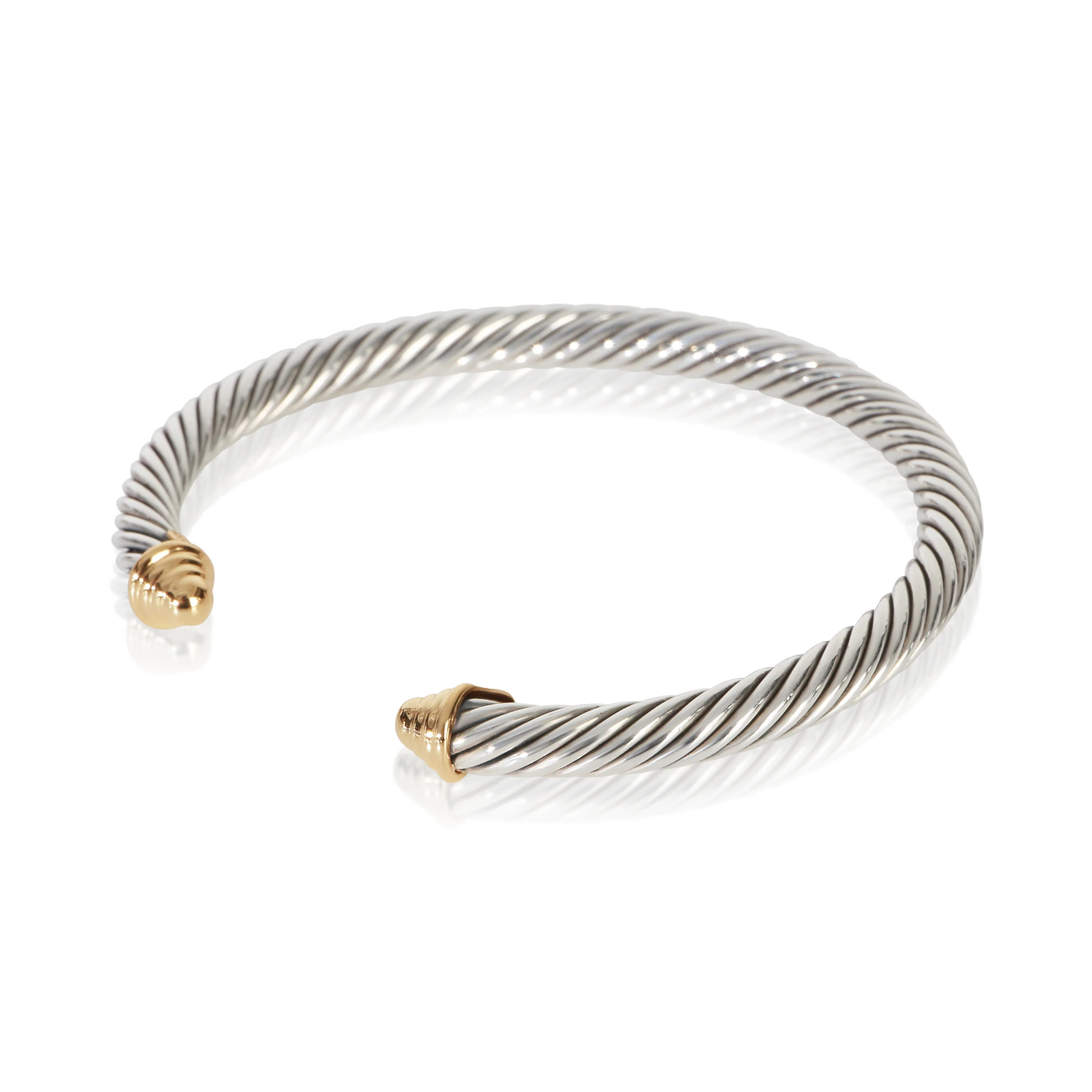 Yellow Gold & Sterling Silver  Cable Classic Bracelet - Image 2