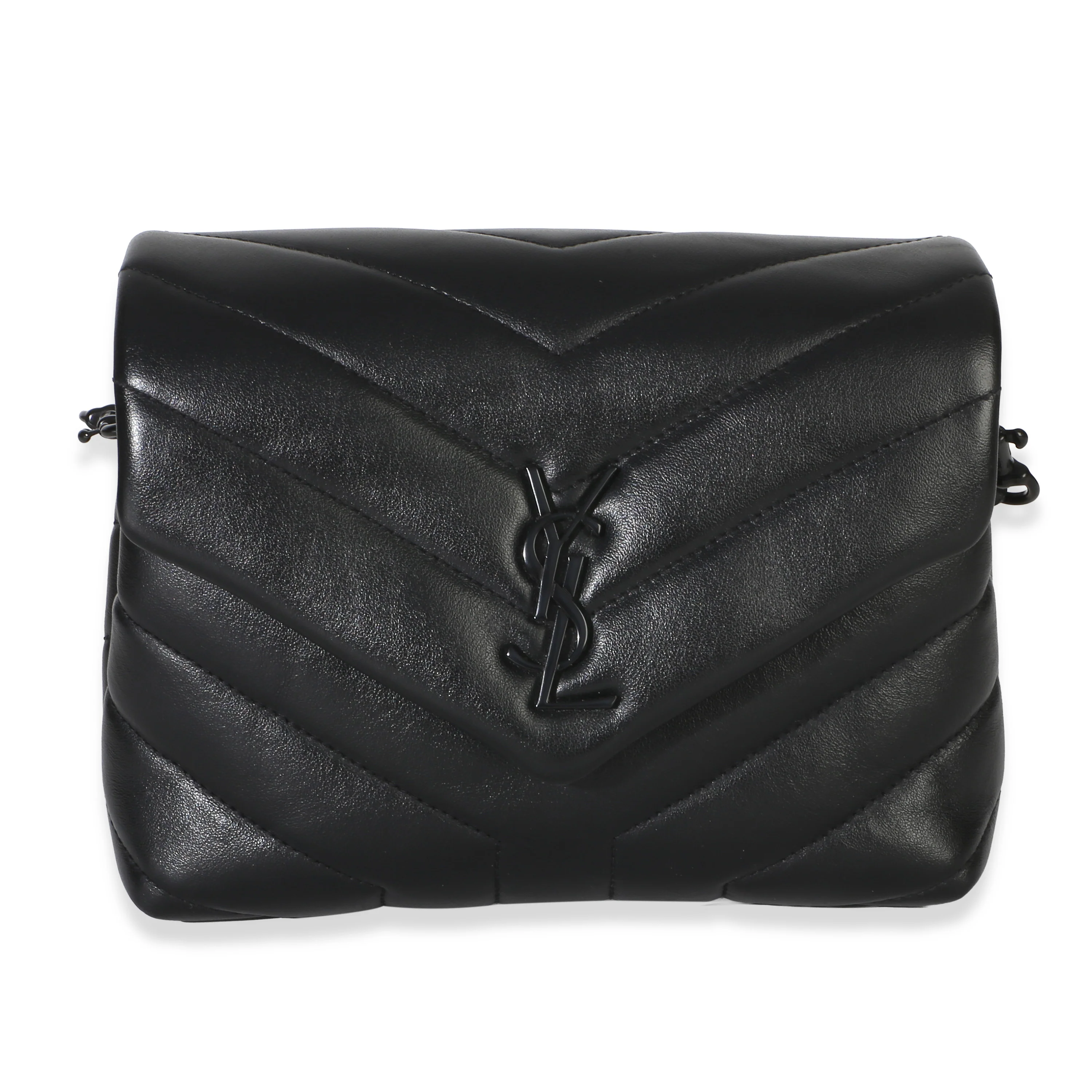 Black Calfskin Y Quilted Monogram Monochrome Toy Loulou Bag