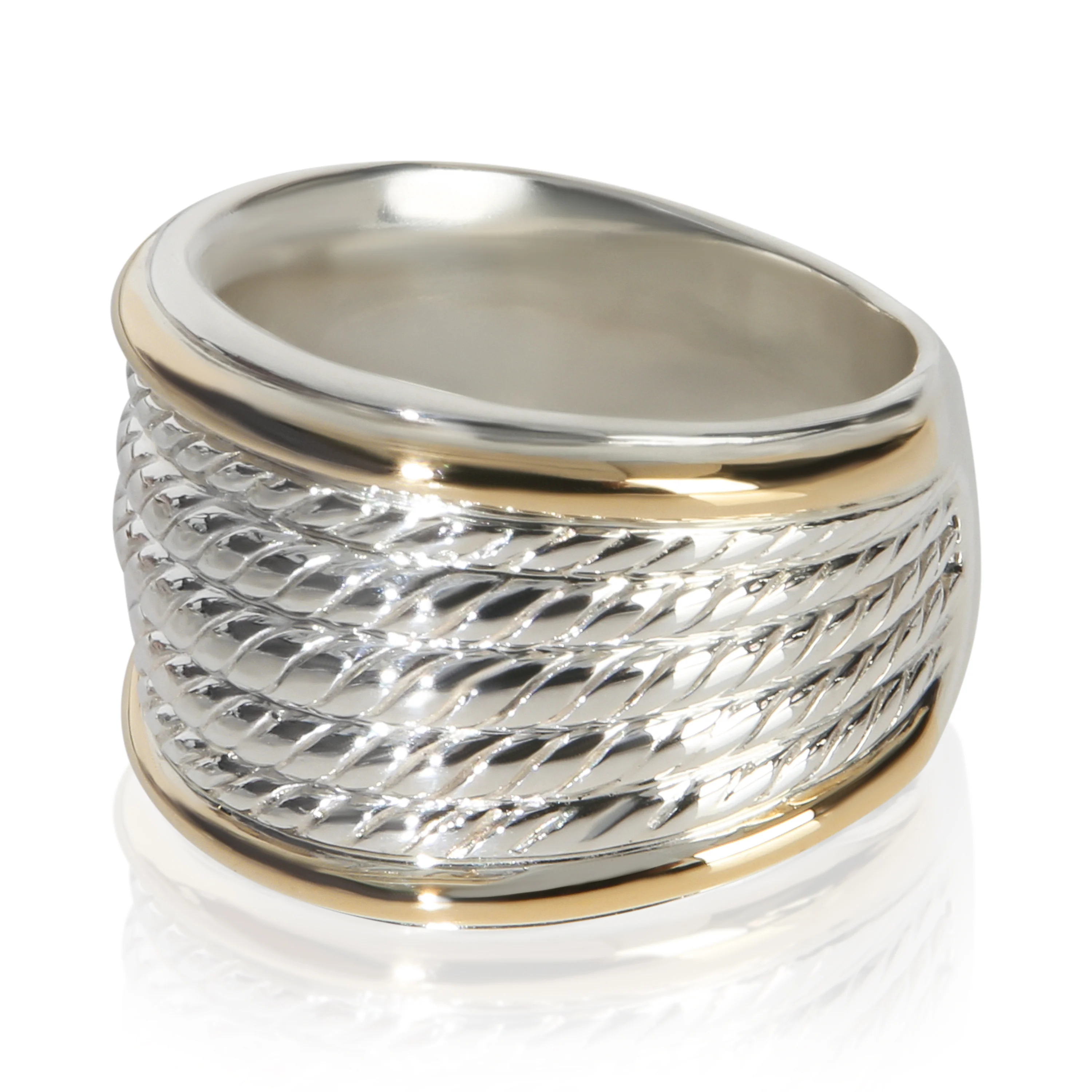 Yellow Gold & Sterling Silver  5 Row Cable Band - Image 2