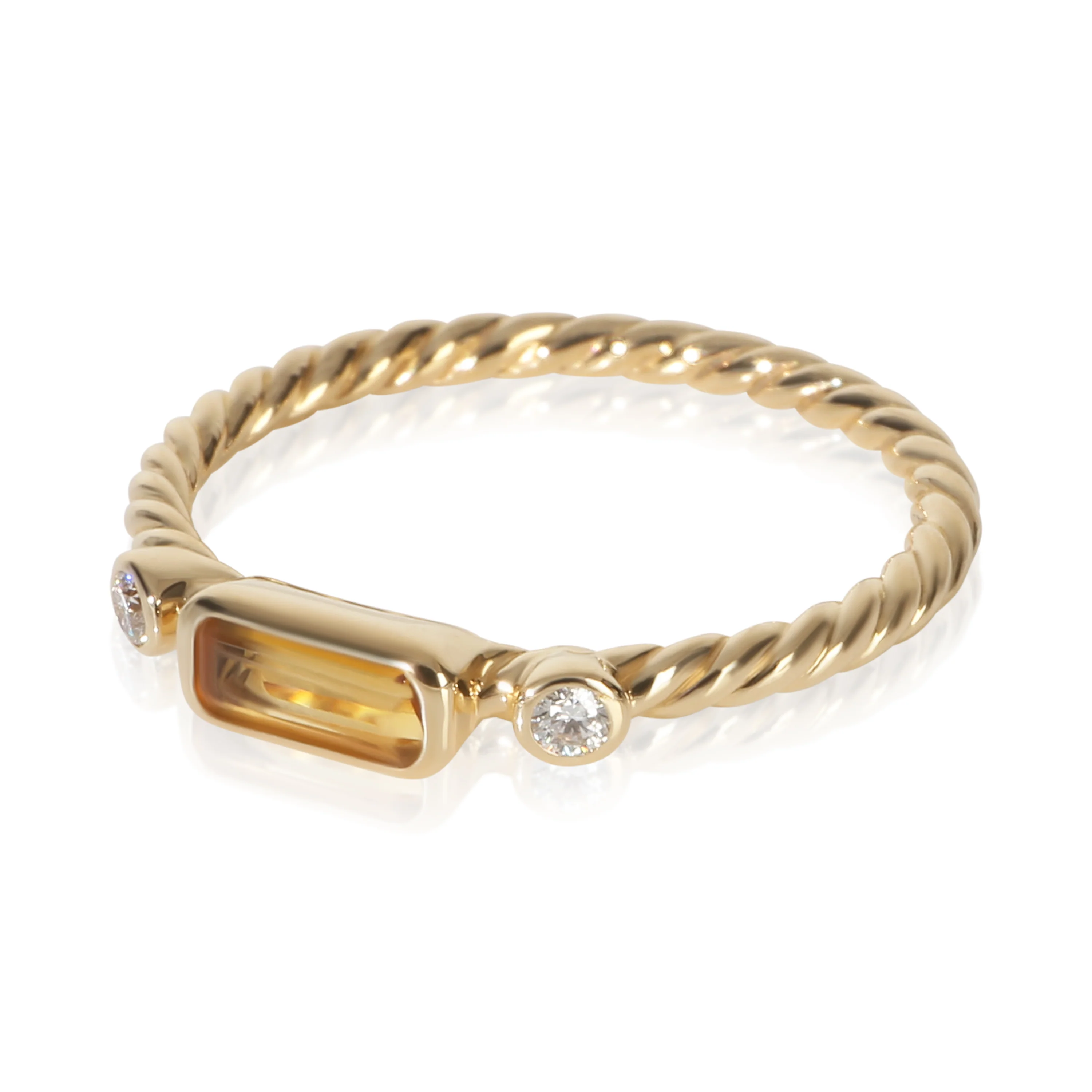 Yellow Gold Citrine and Diamond Novella Ring - Image 2