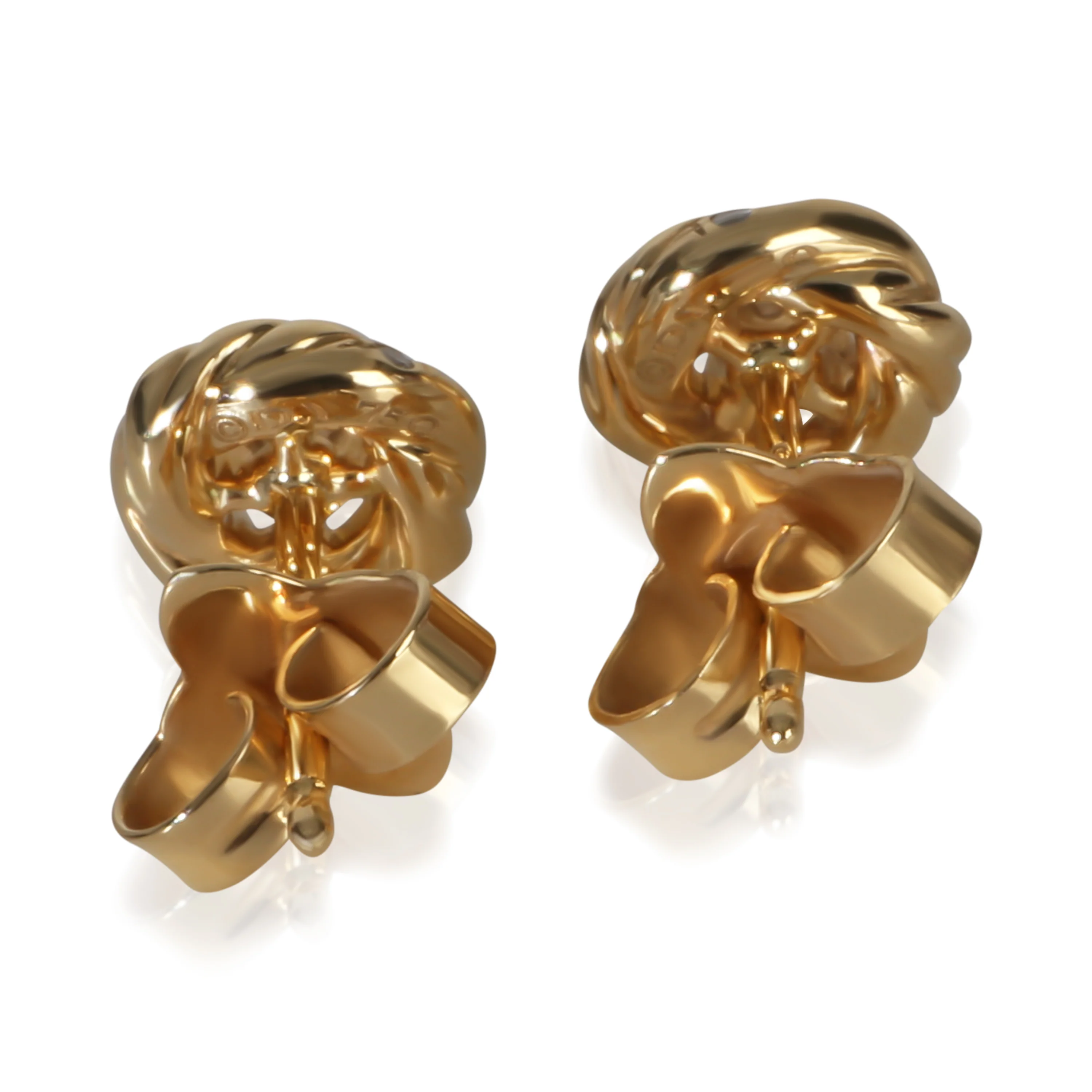 Yellow Gold Diamond Petite Infinity Stud Earrings - Image 3