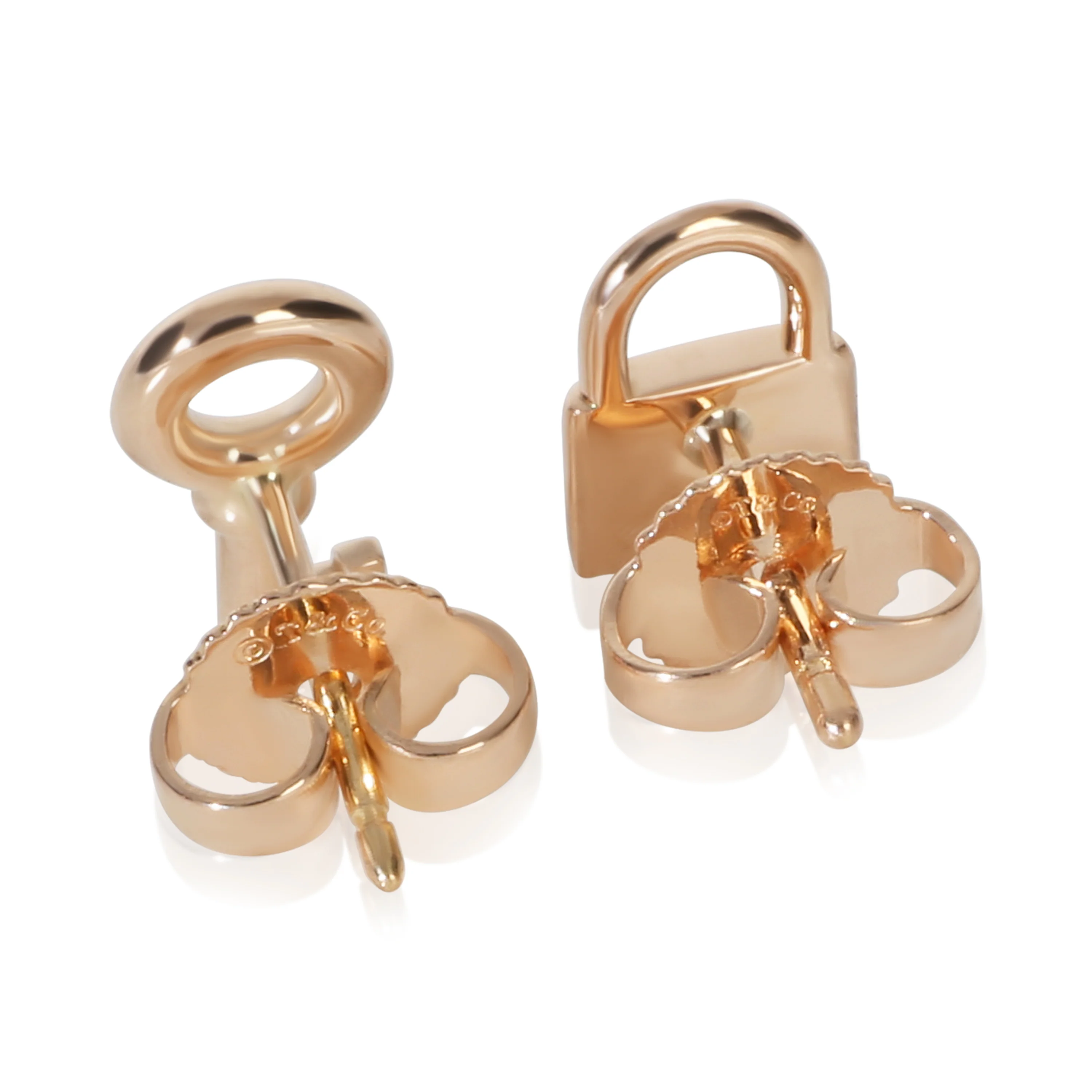 Rose Gold  Mini Lock & Key Stud Earrings - Image 4