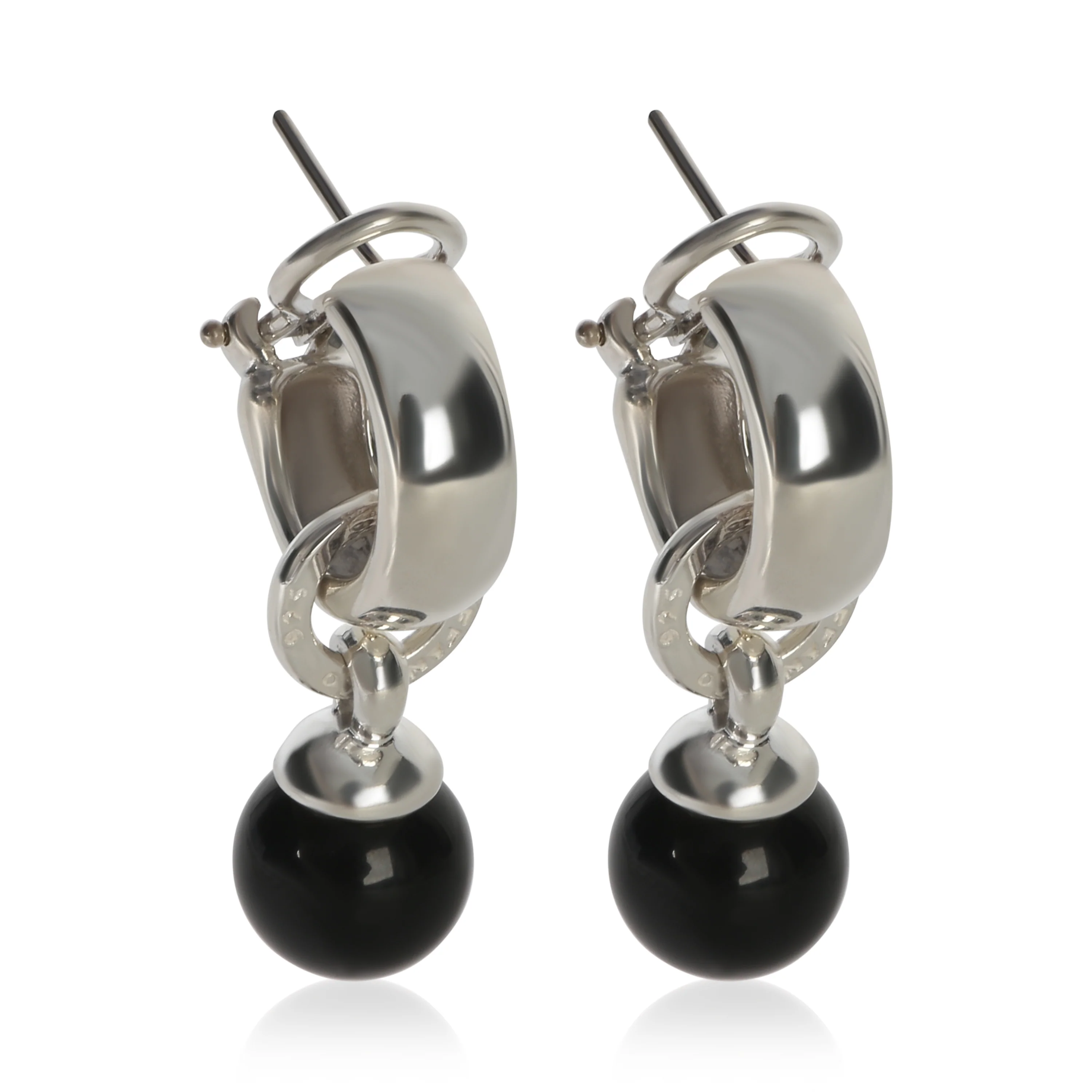 Sterling Silver Onyx Vintage Onyx Drop Earrings