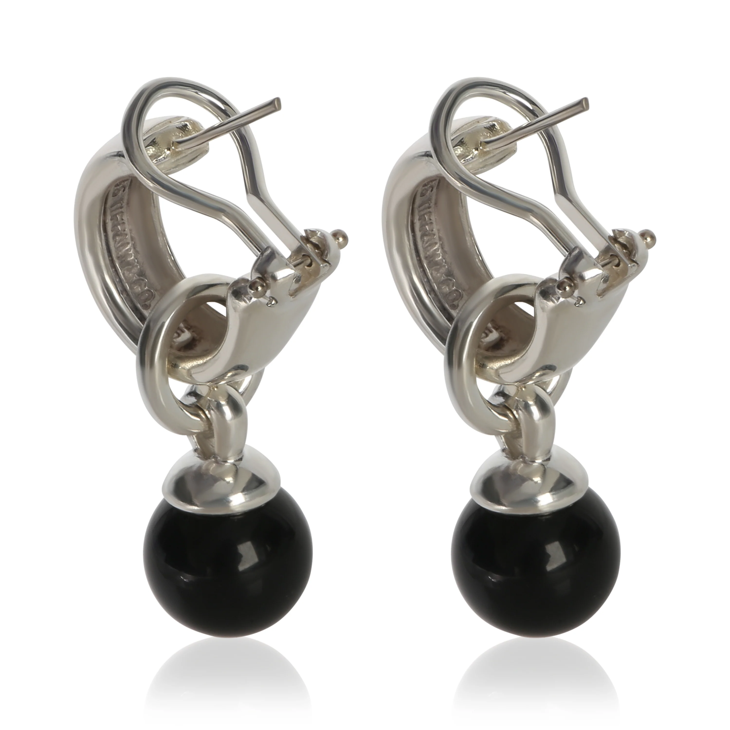 Sterling Silver Onyx Vintage Onyx Drop Earrings - Image 3