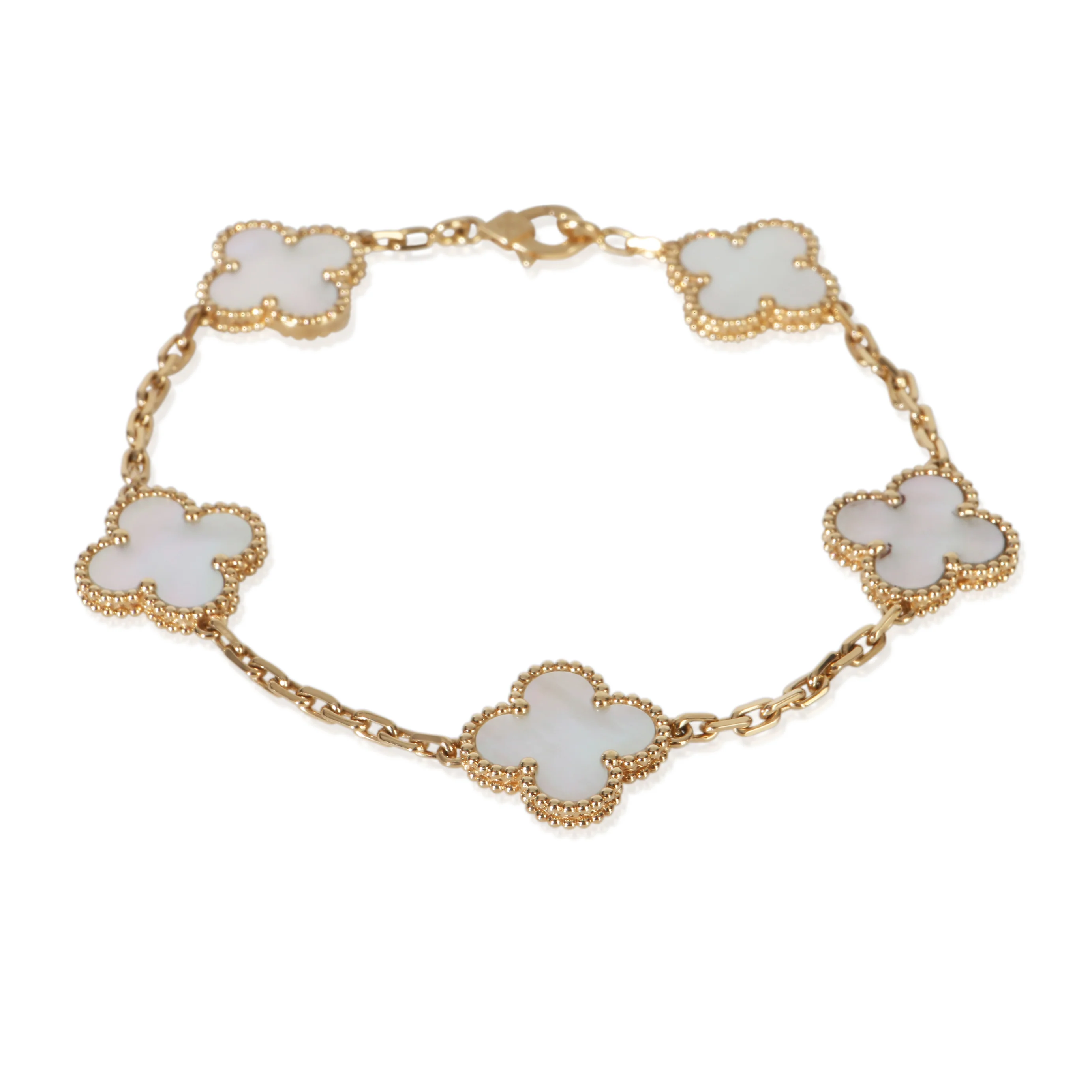 Yellow Gold Mother Of Pearl Vintage Alhambra Bracelet