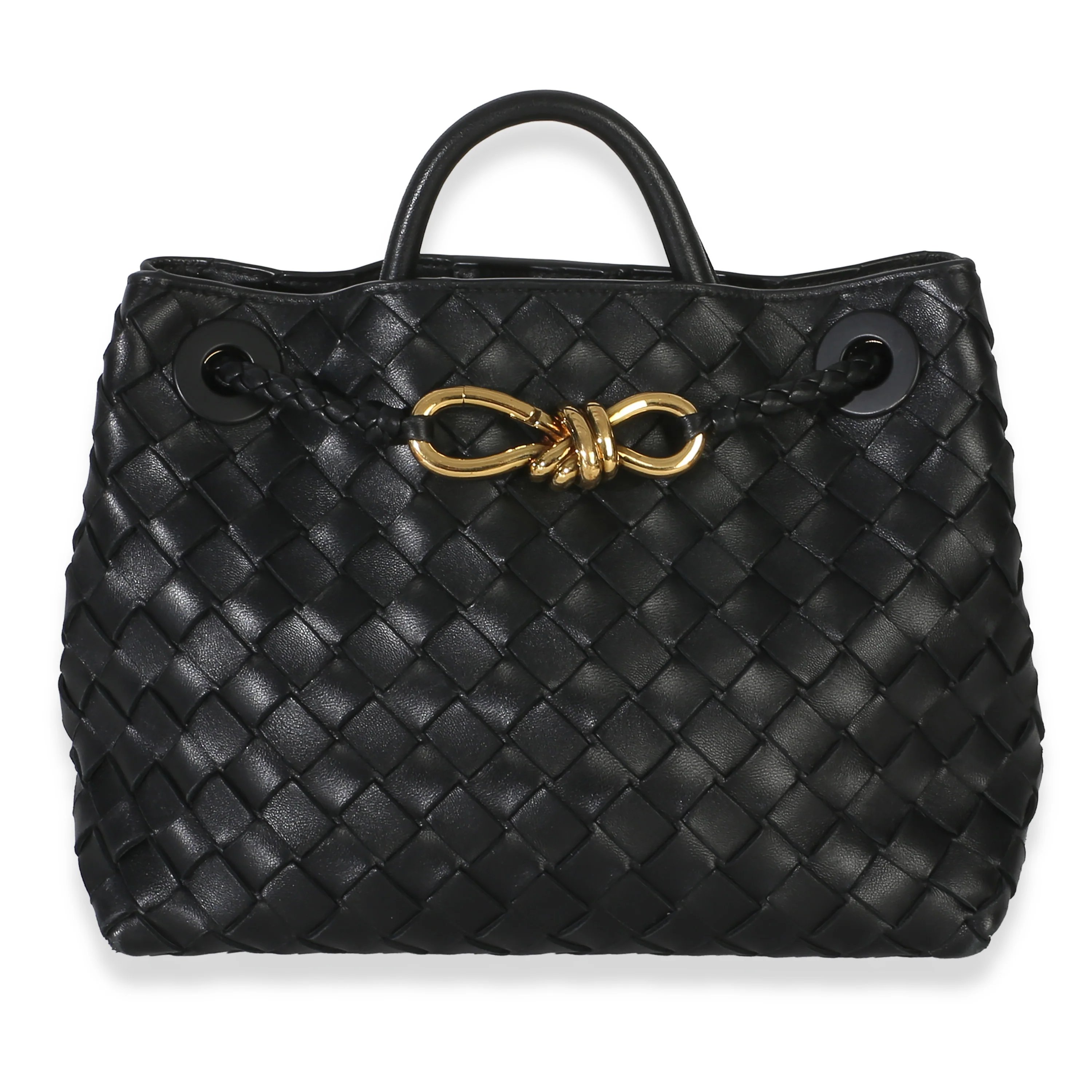 Black Nappa Intrecciato Small Andiamo Bag
