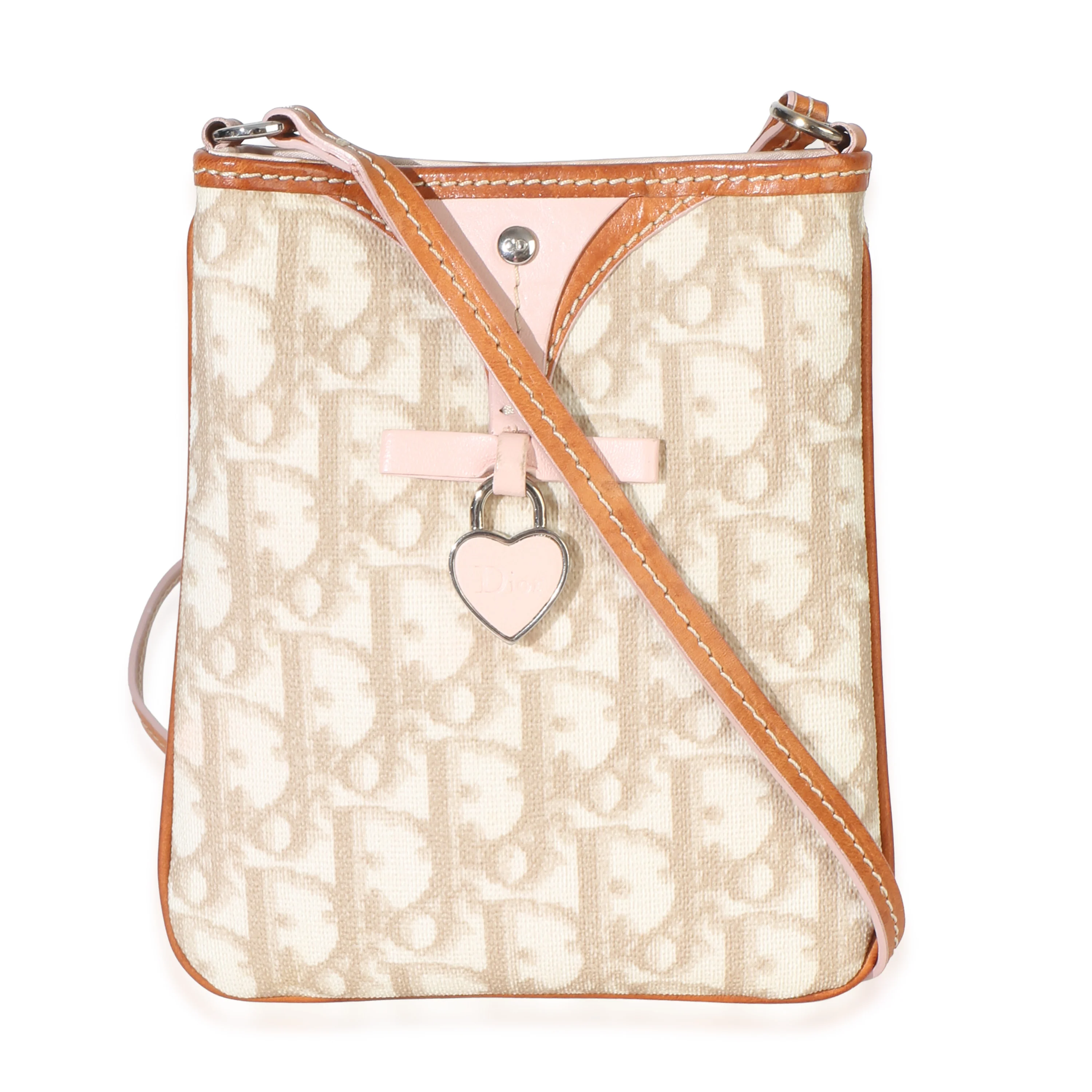 Vintage Beige Pink Diorissimo Romantique Crossbody Bag