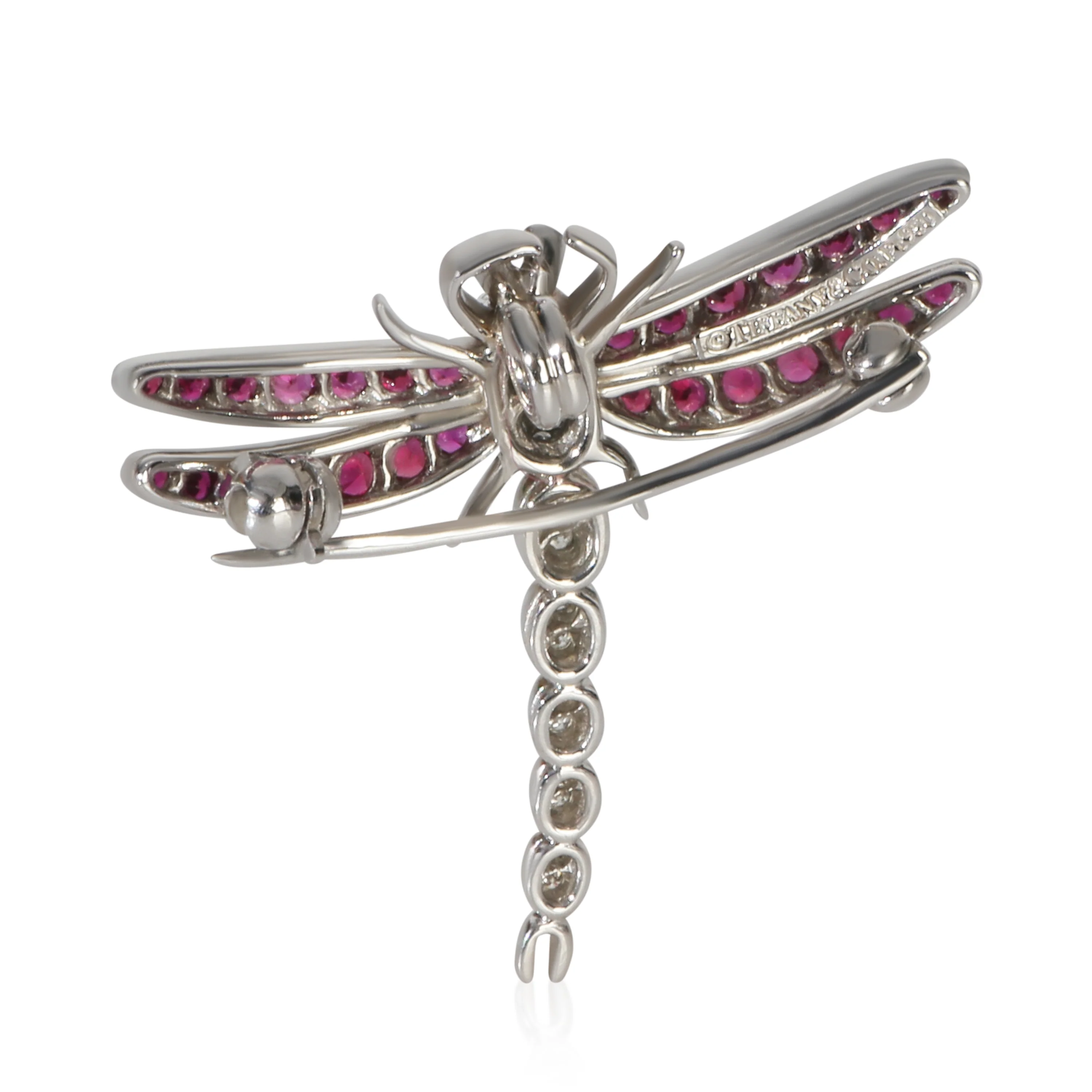 Platinum Ruby and Diamond Dragonfly Brooch - Image 3
