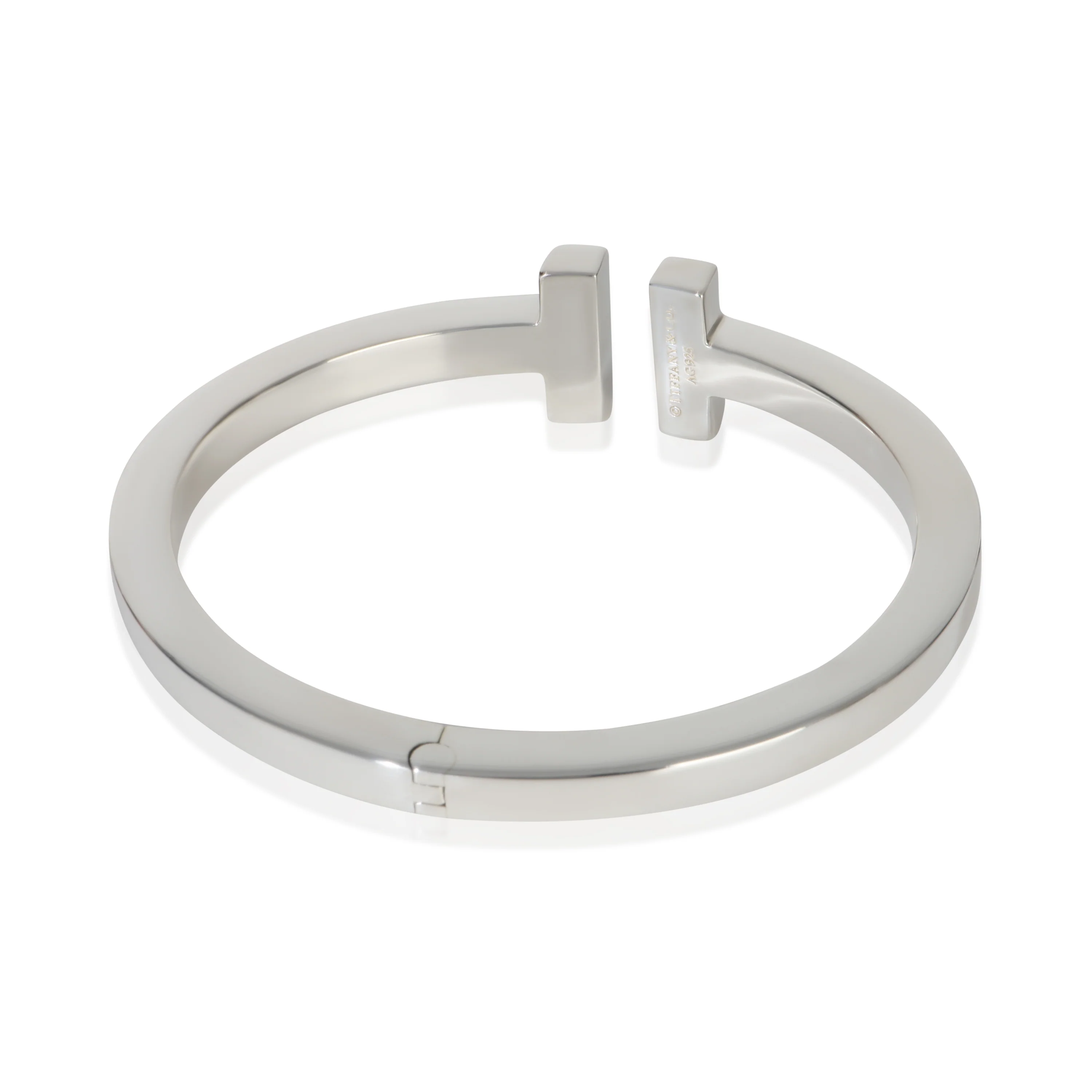 Sterling Silver Tiffany T Square Hinged Bracelet - Image 3
