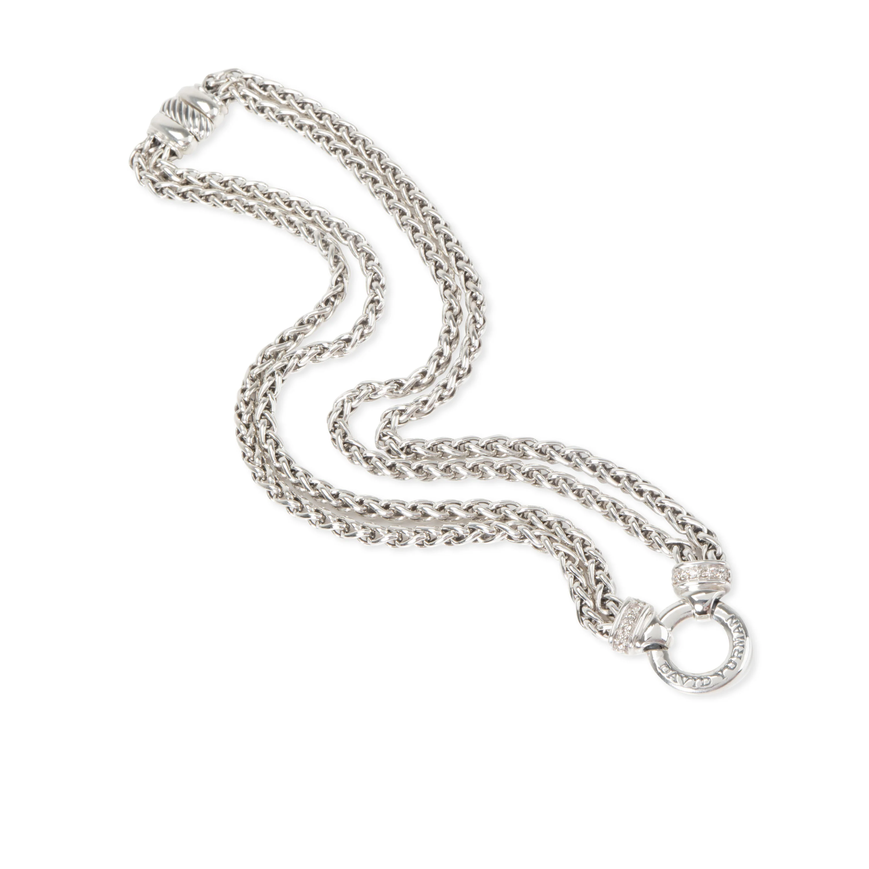 Sterling Silver Diamond Wheat Necklace - Image 2