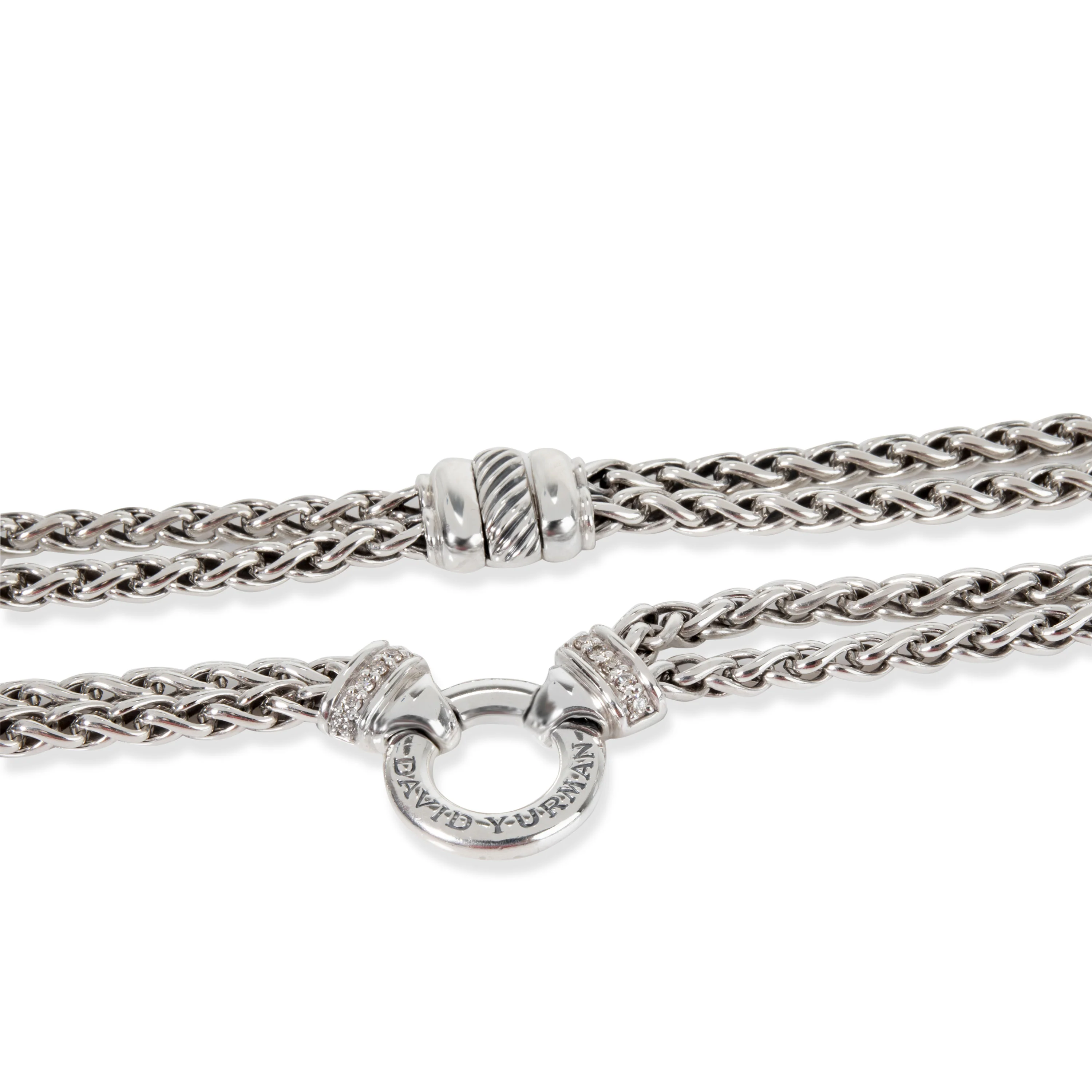 Sterling Silver Diamond Wheat Necklace - Image 3
