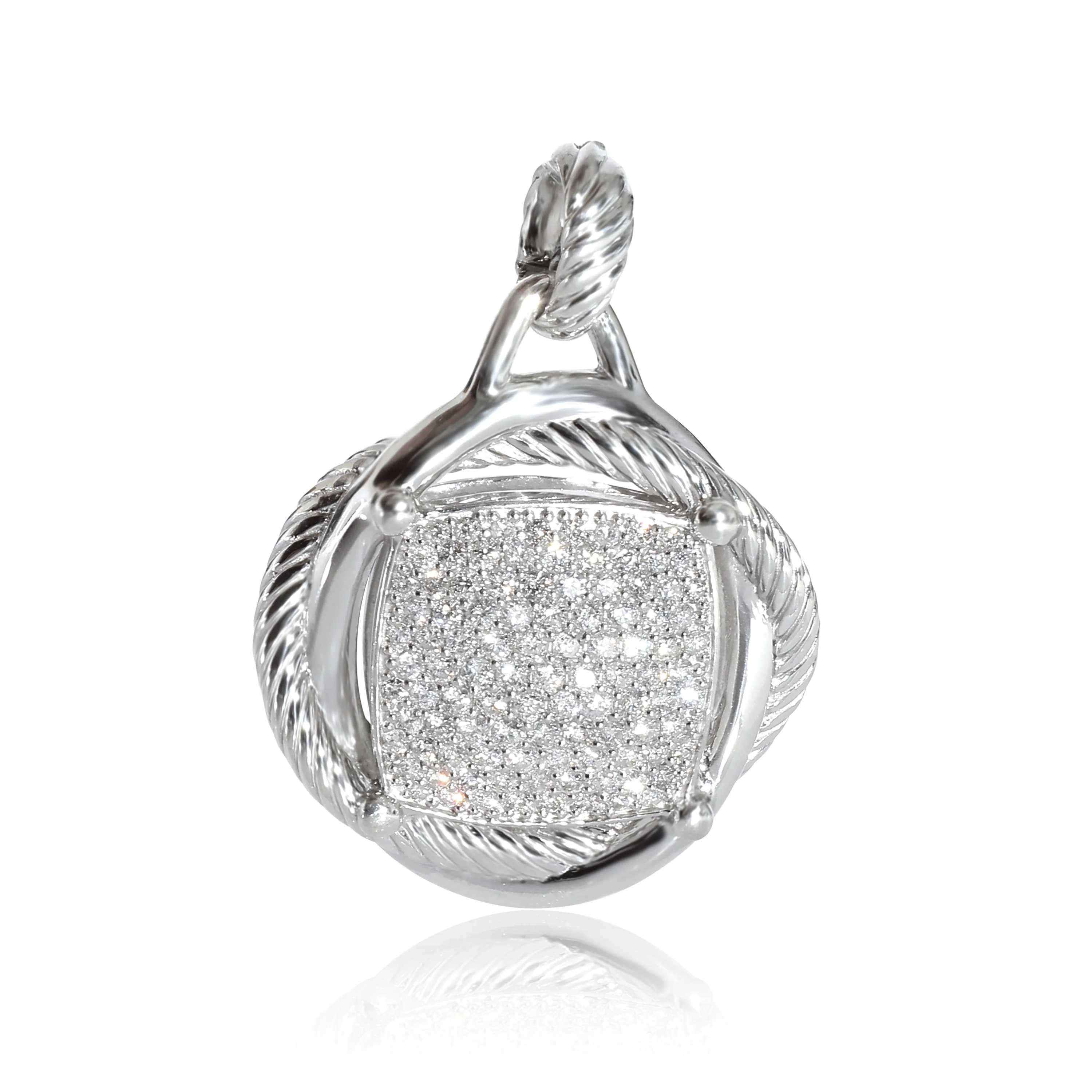 Sterling Silver Diamond Large Infinity Pendant