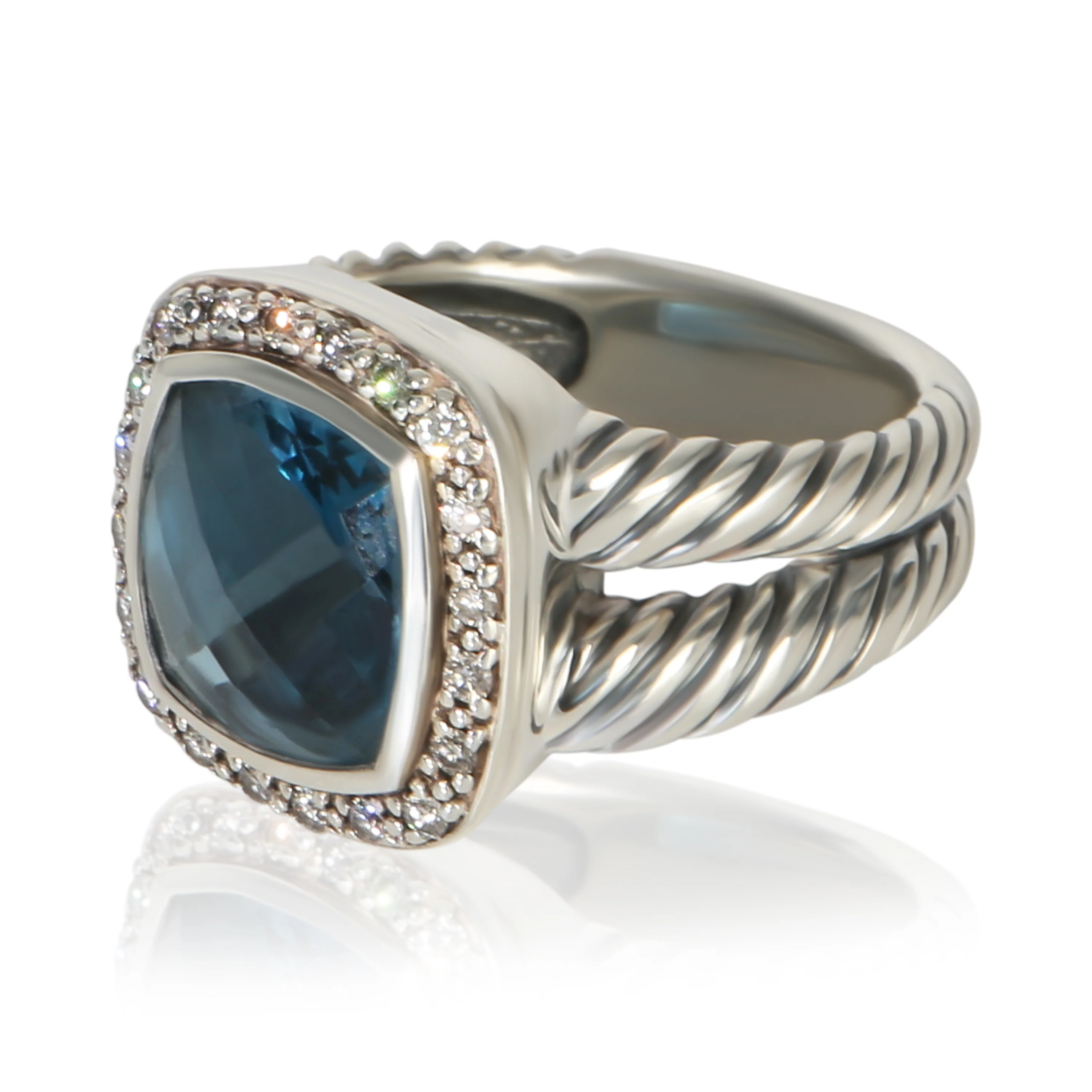 Sterling Silver Topaz and Diamond Albion Ring - Image 2