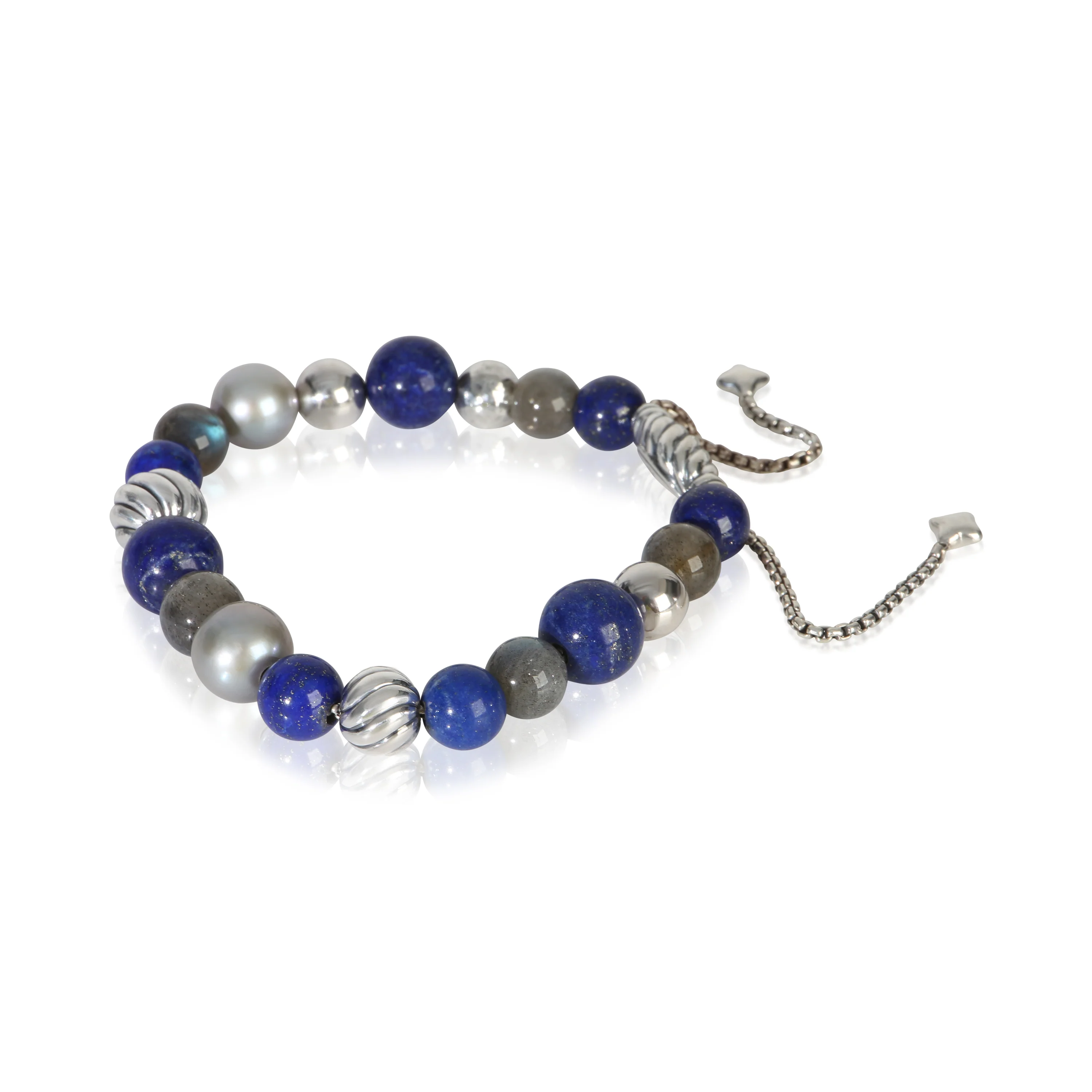 Sterling Silver Lapis and Labradorite Elements Bracelet - Image 2