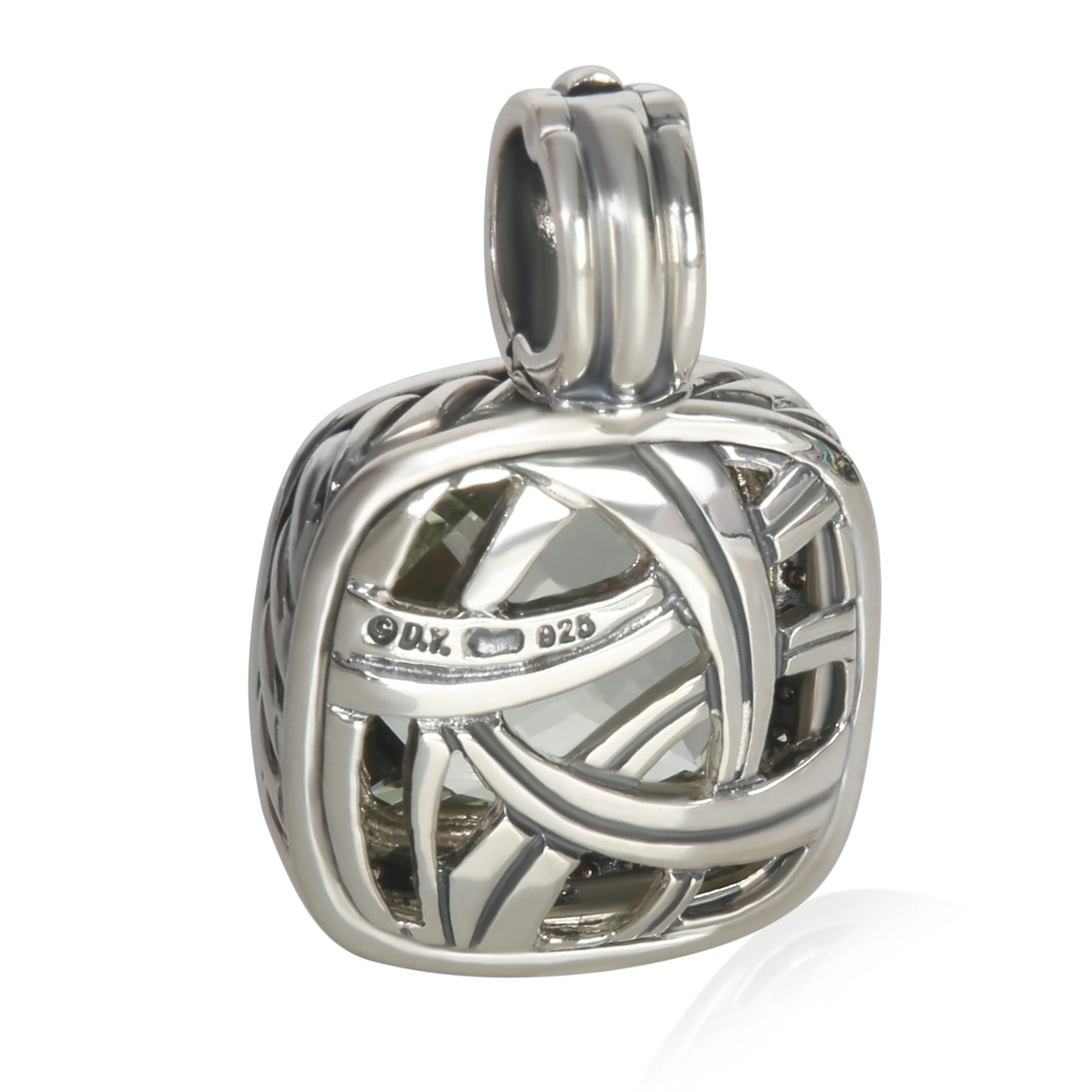 Sterling Silver Prasiolite and Diamond Albion Pendant - Image 3