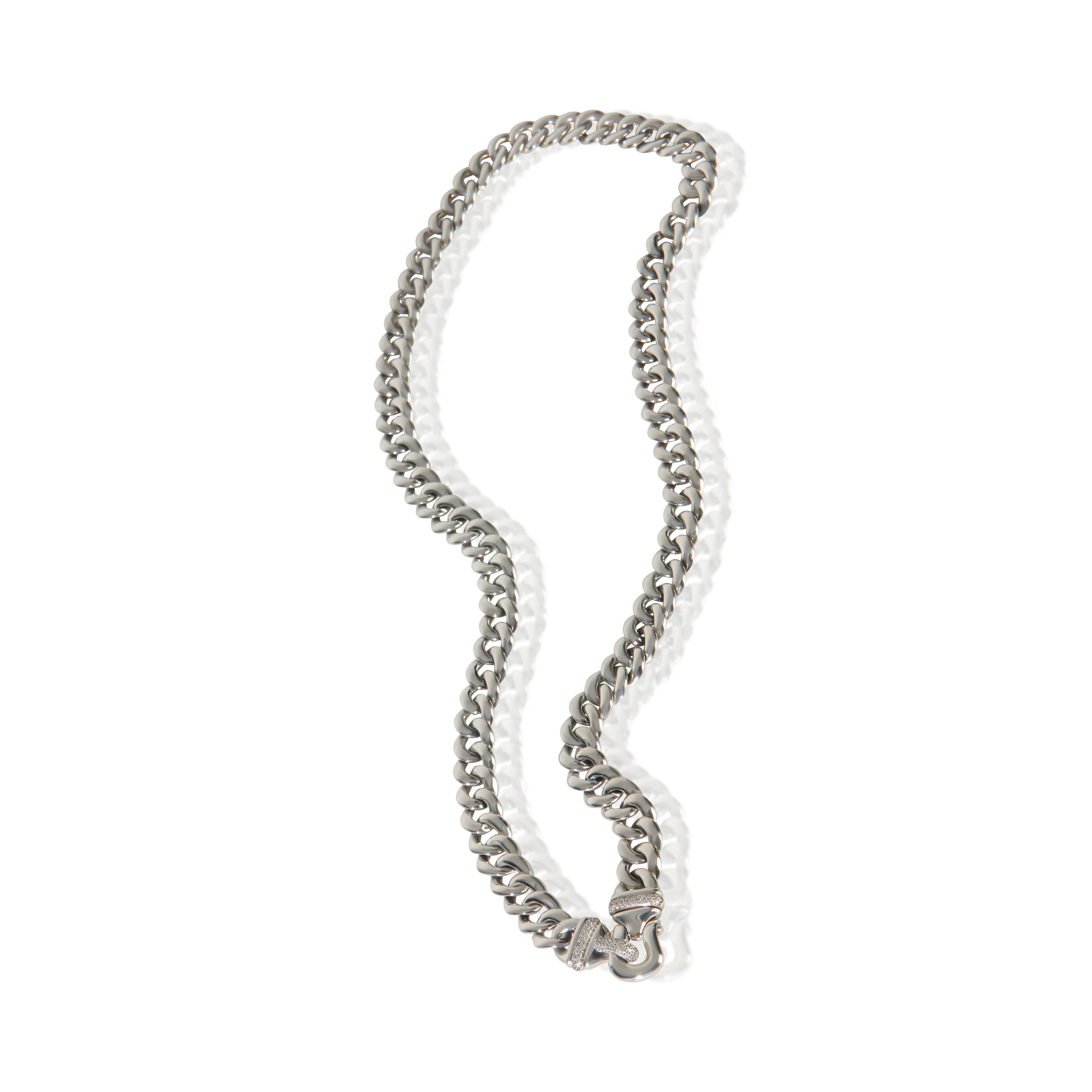 Sterling Silver Diamond Buckle Necklace - Image 3