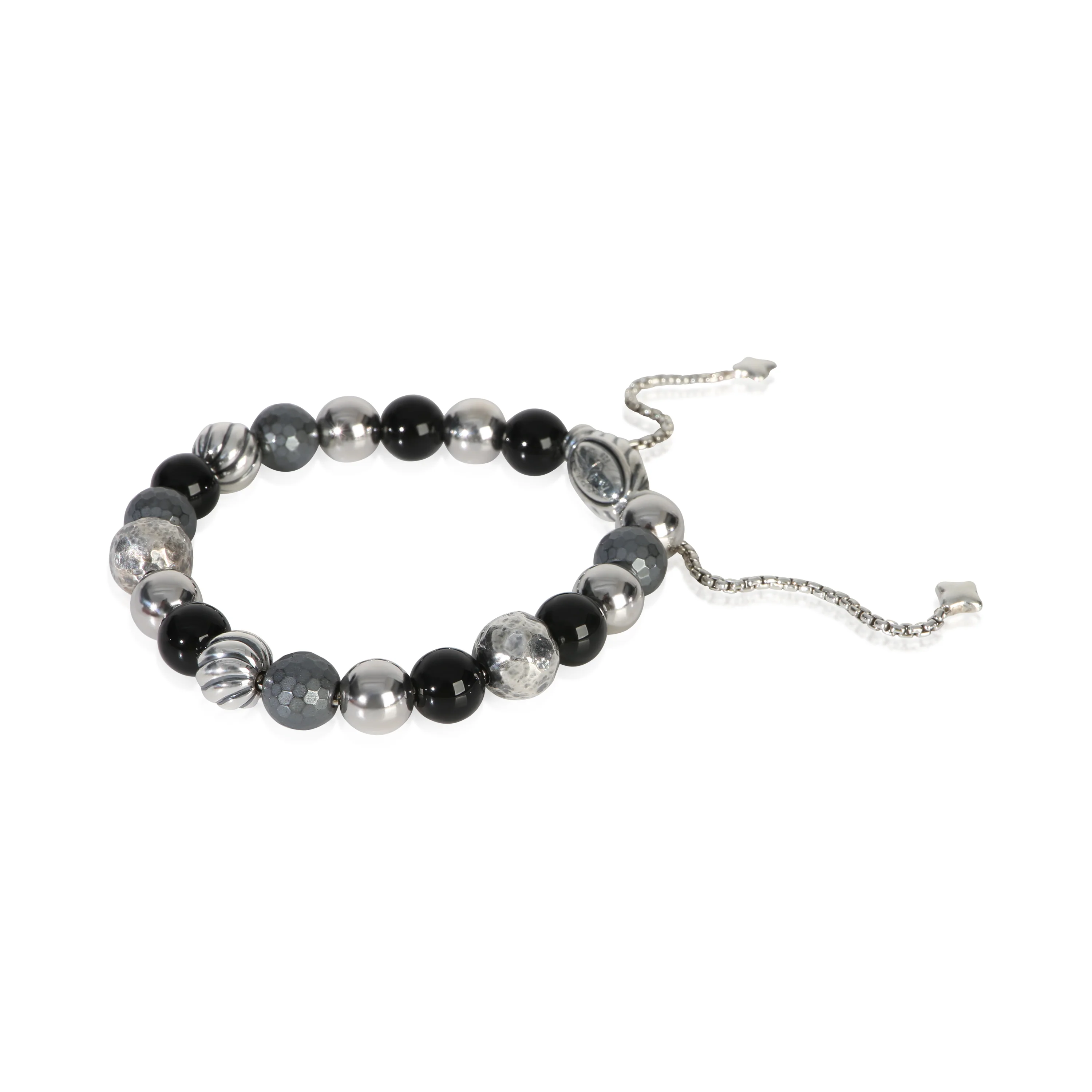 Sterling Silver Onyx and Hematite Elements Bracelet - Image 2