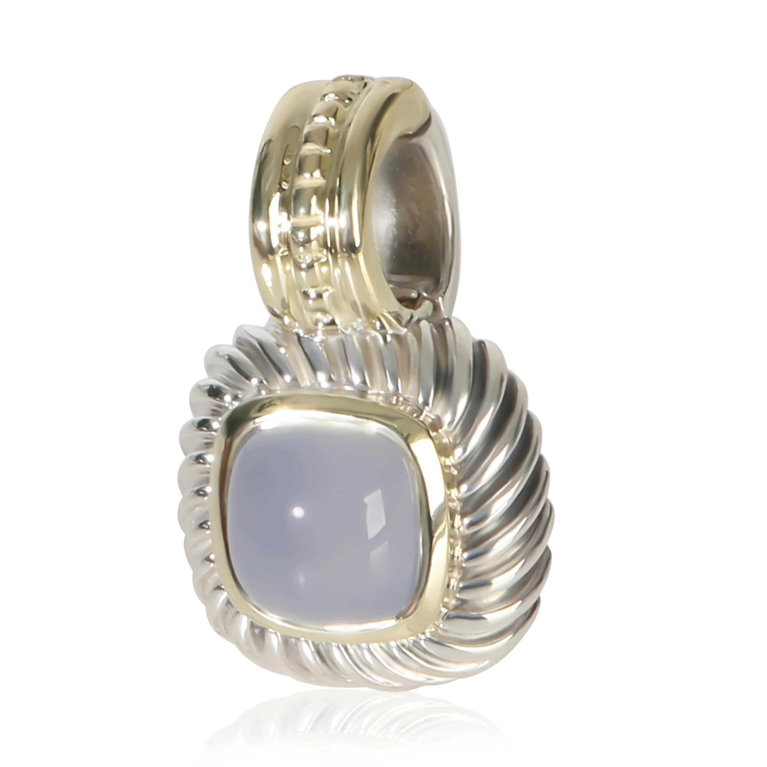 Yellow Gold & Sterling Silver Chalcedony Albion Pendant - Image 2