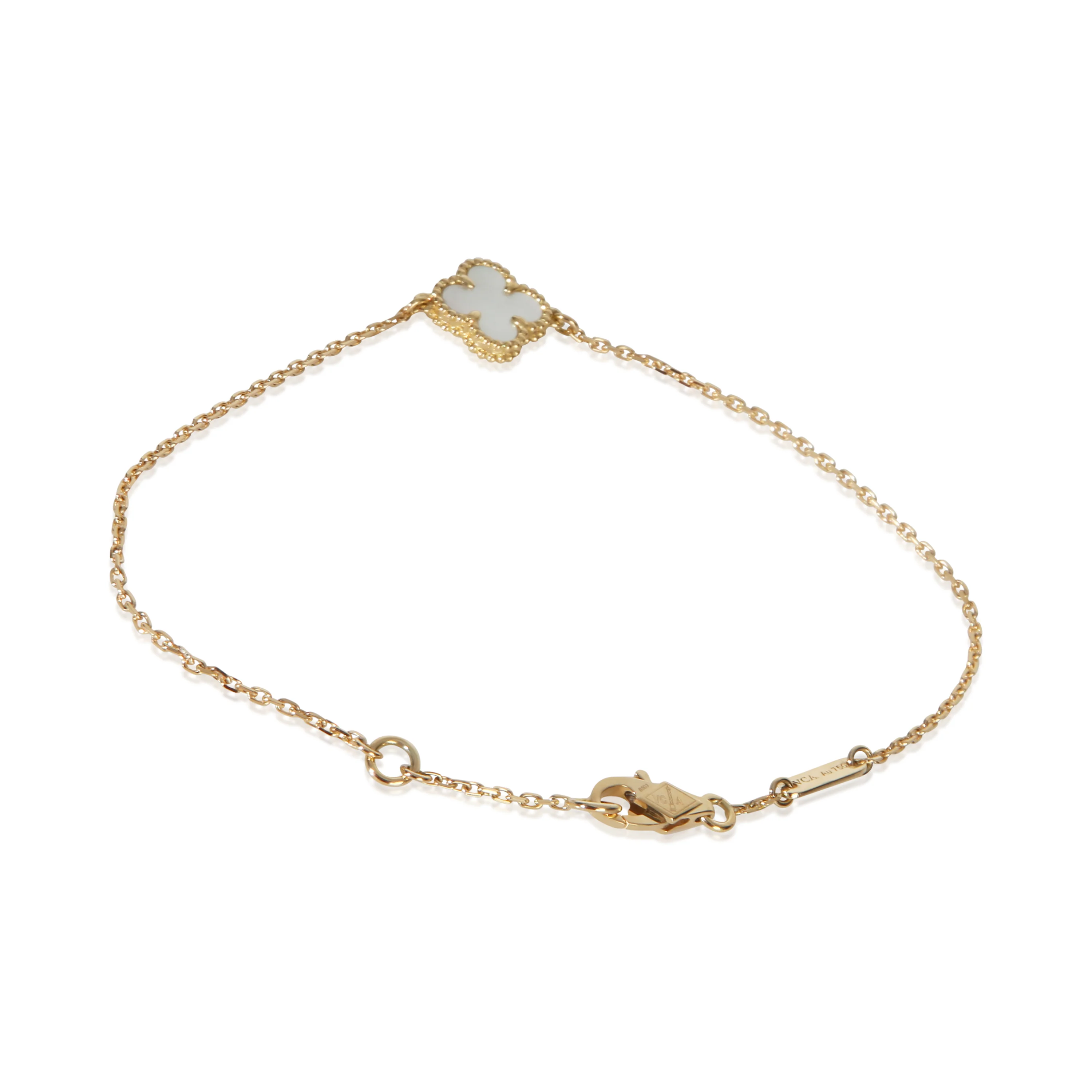 Yellow Gold Mother Of Pearl Sweet Alhambra Bracelet - Image 3