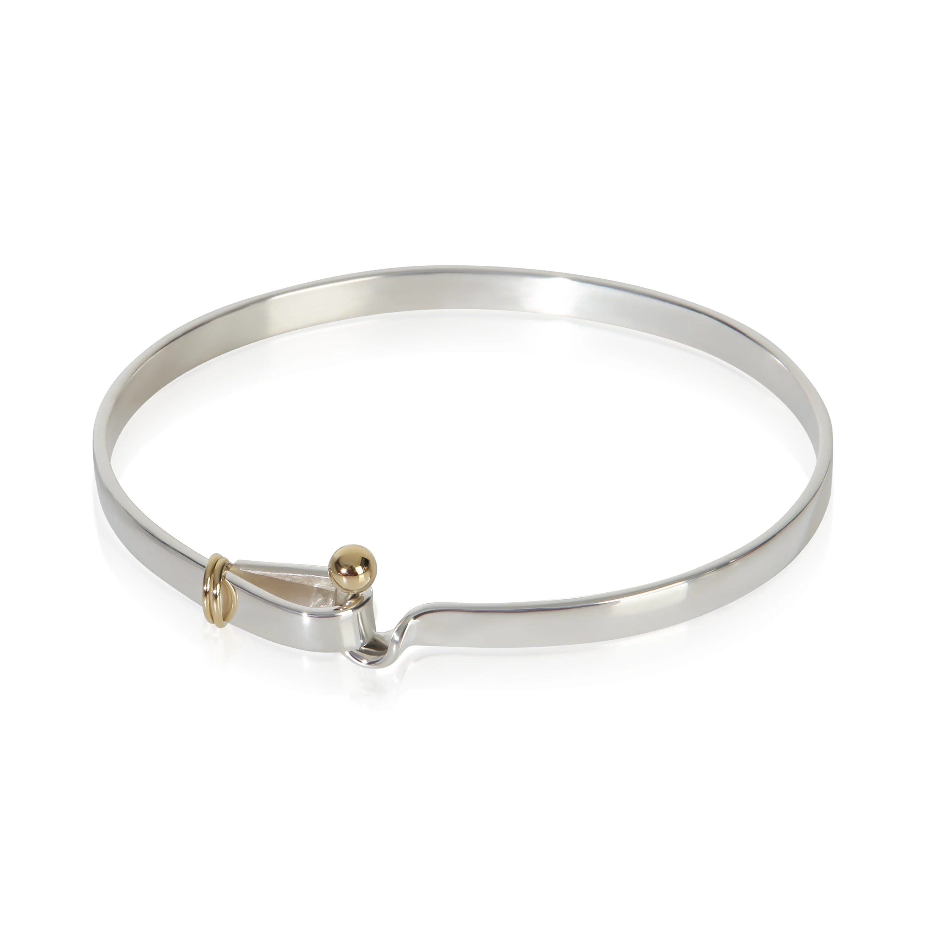 Yellow Gold & Sterling Silver  Vintage Hook Bracelet - Image 2